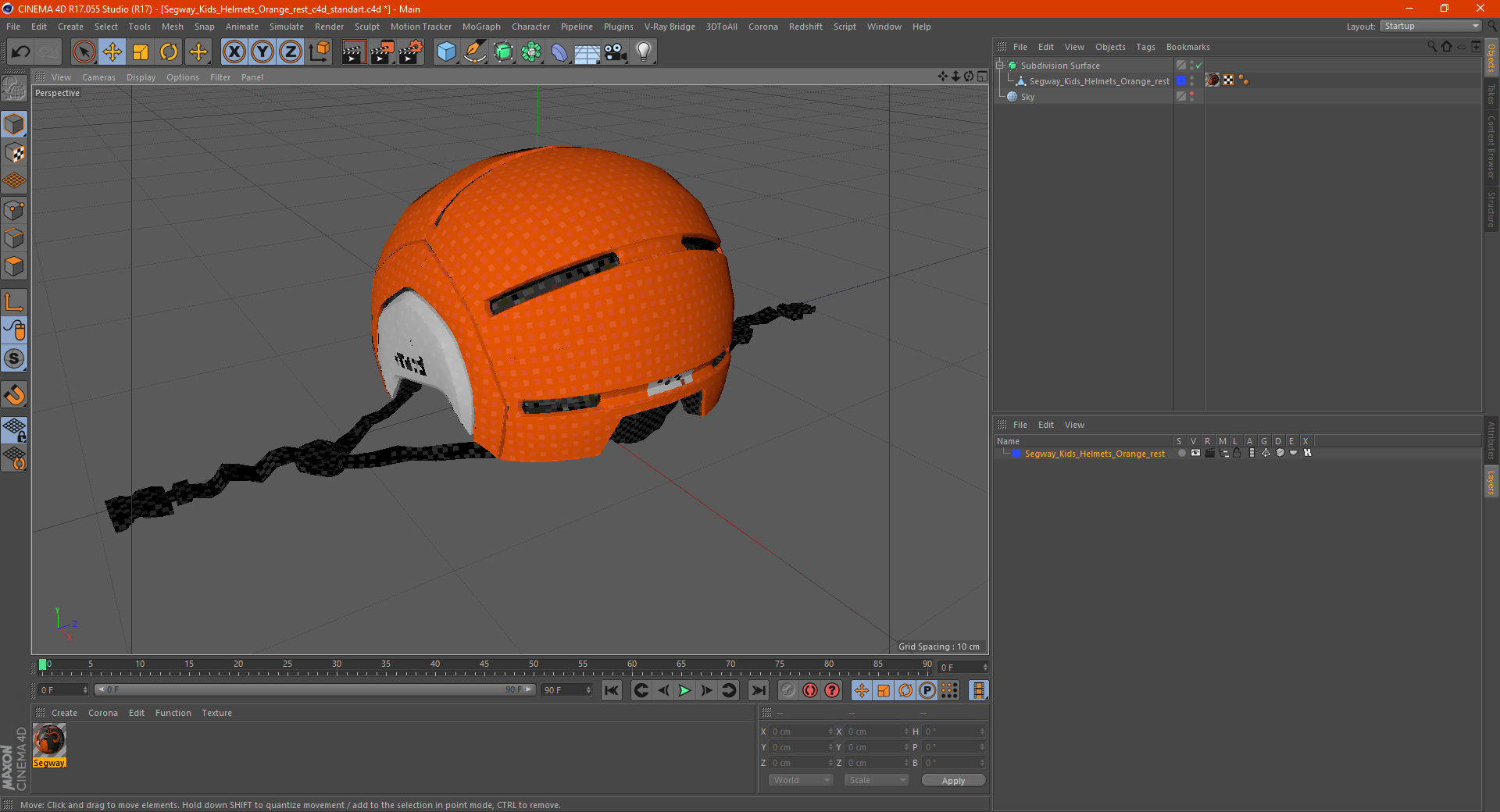 3D Segway Kids Helmets Orange rest