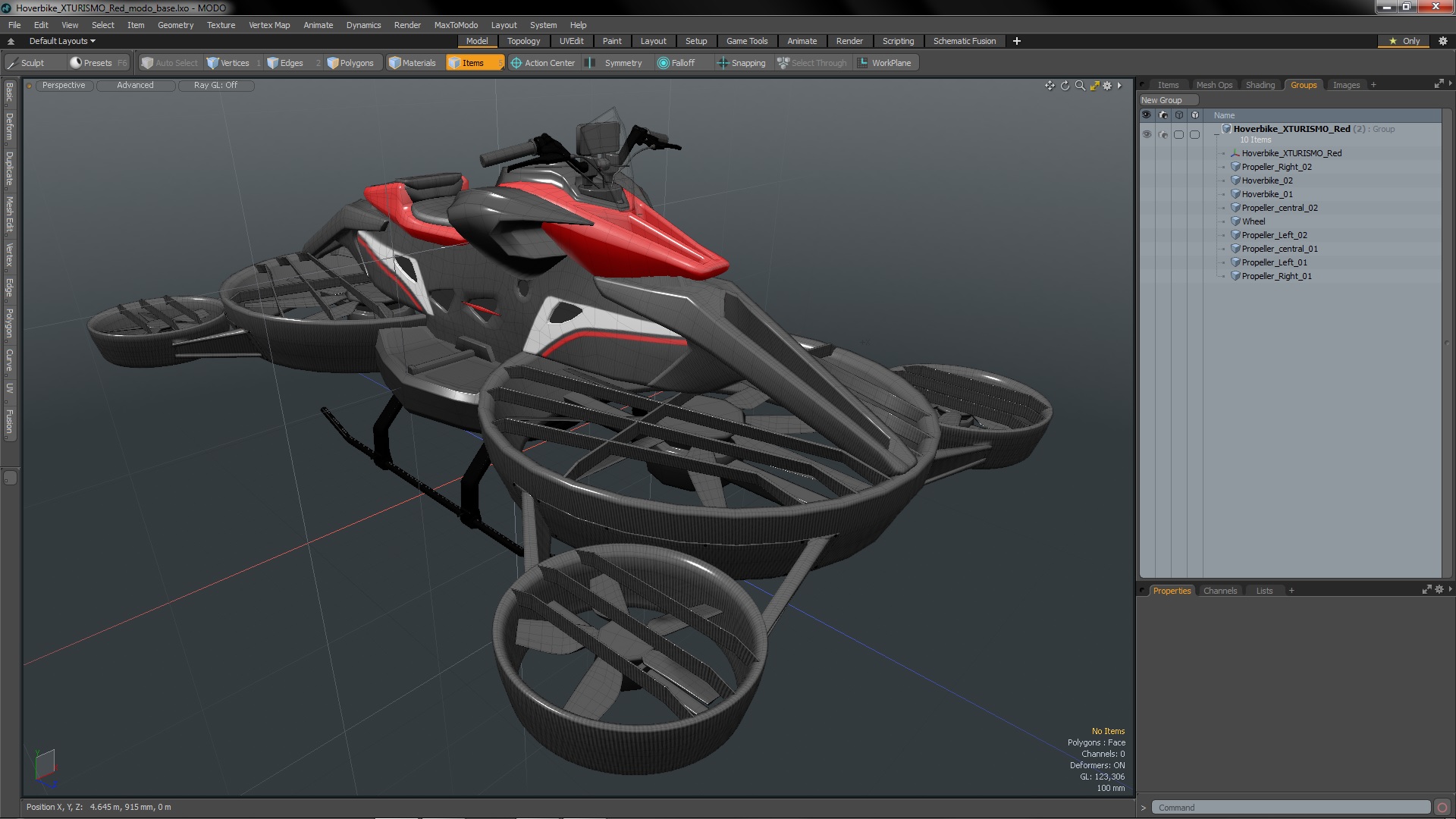 Hoverbike XTURISMO Red 3D