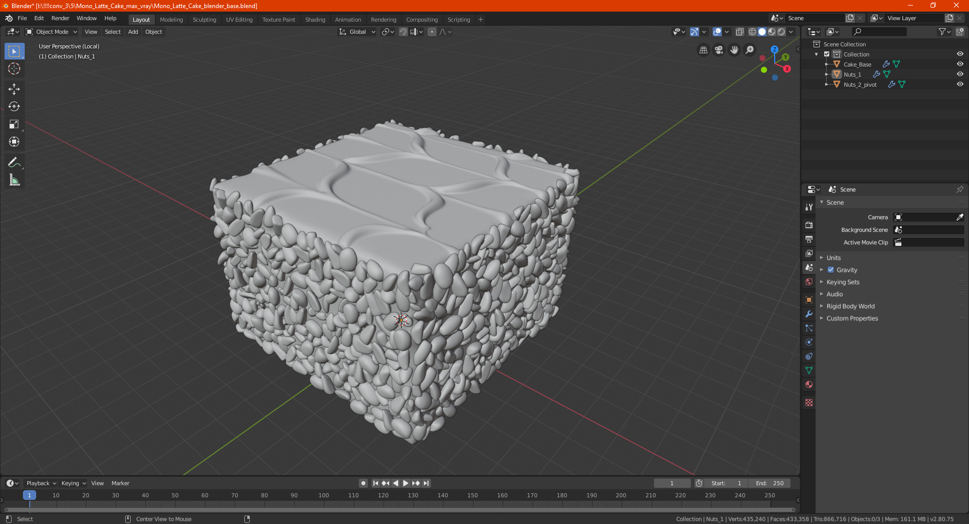 3D model Mono Latte Cake
