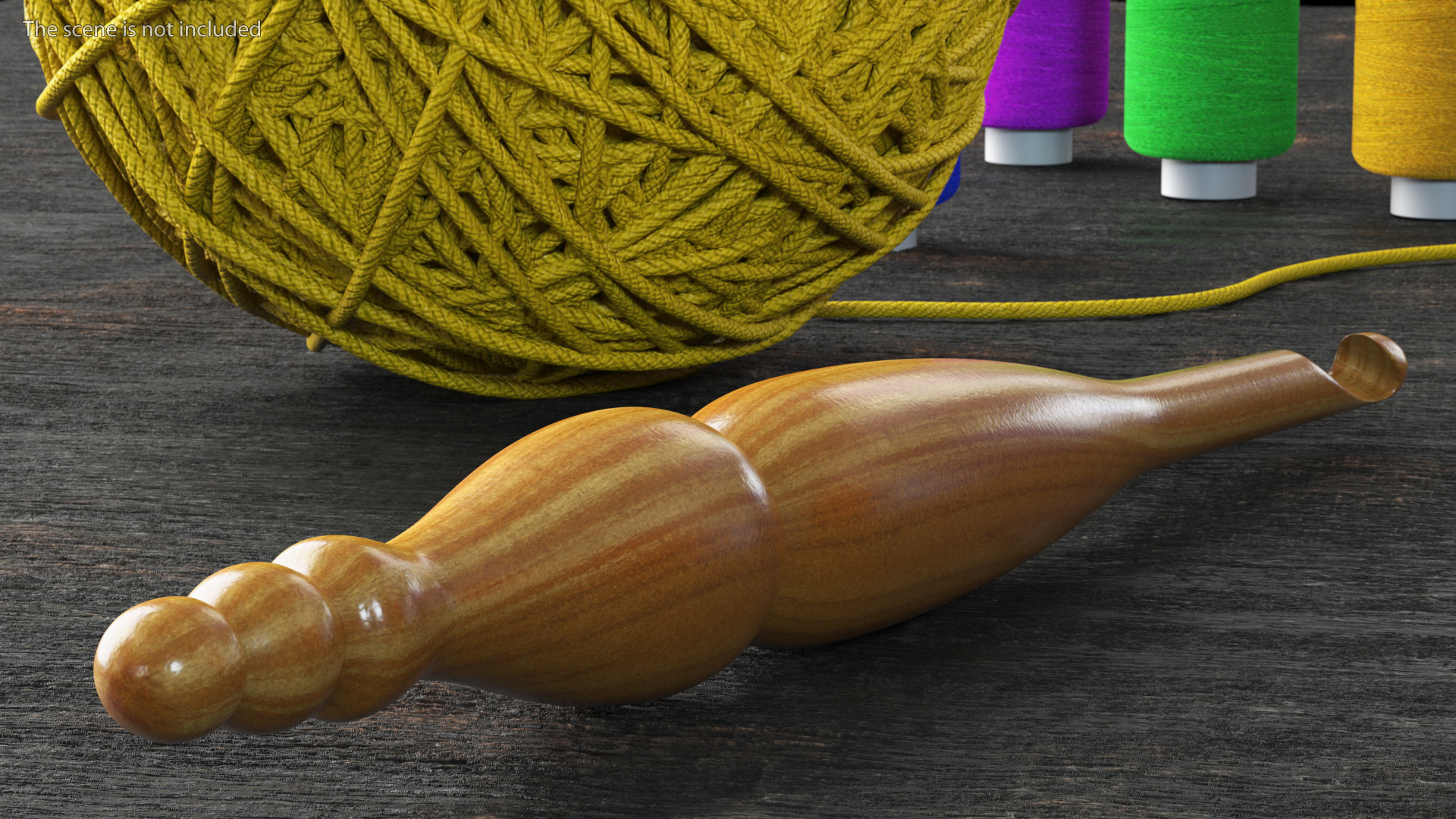 Wooden Crochet Hook 3D model