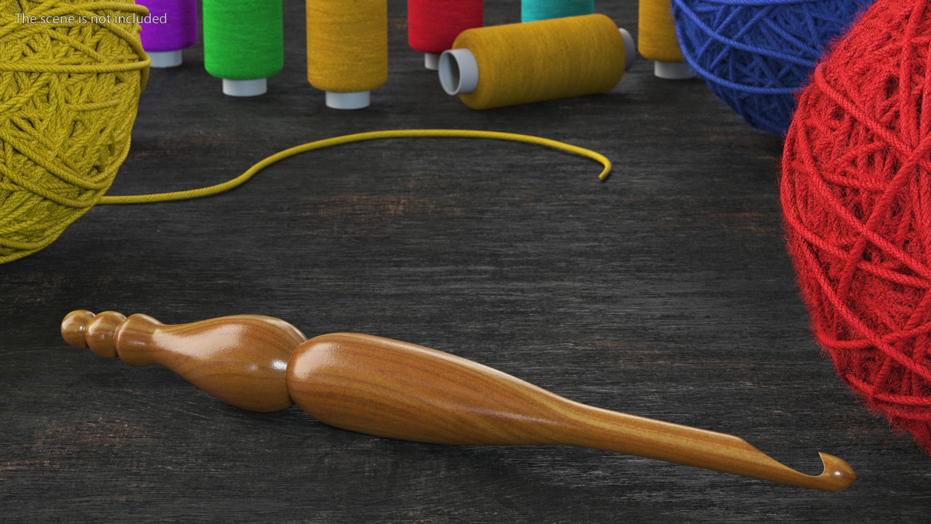 Wooden Crochet Hook 3D model