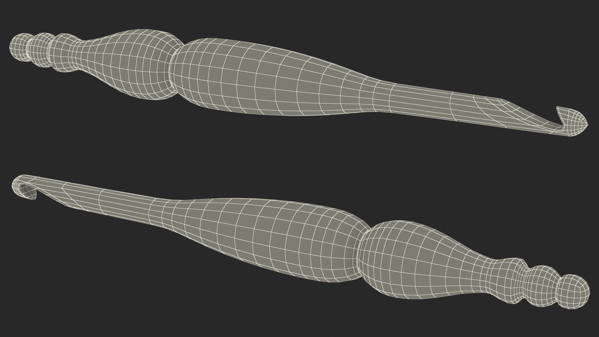 Wooden Crochet Hook 3D model
