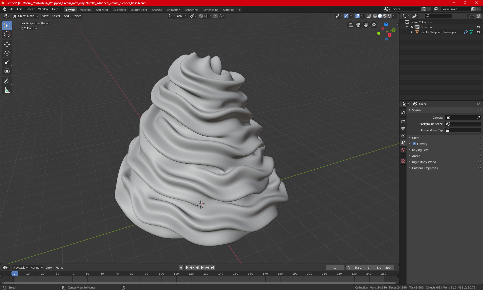 3D Nutella Whipped Cream