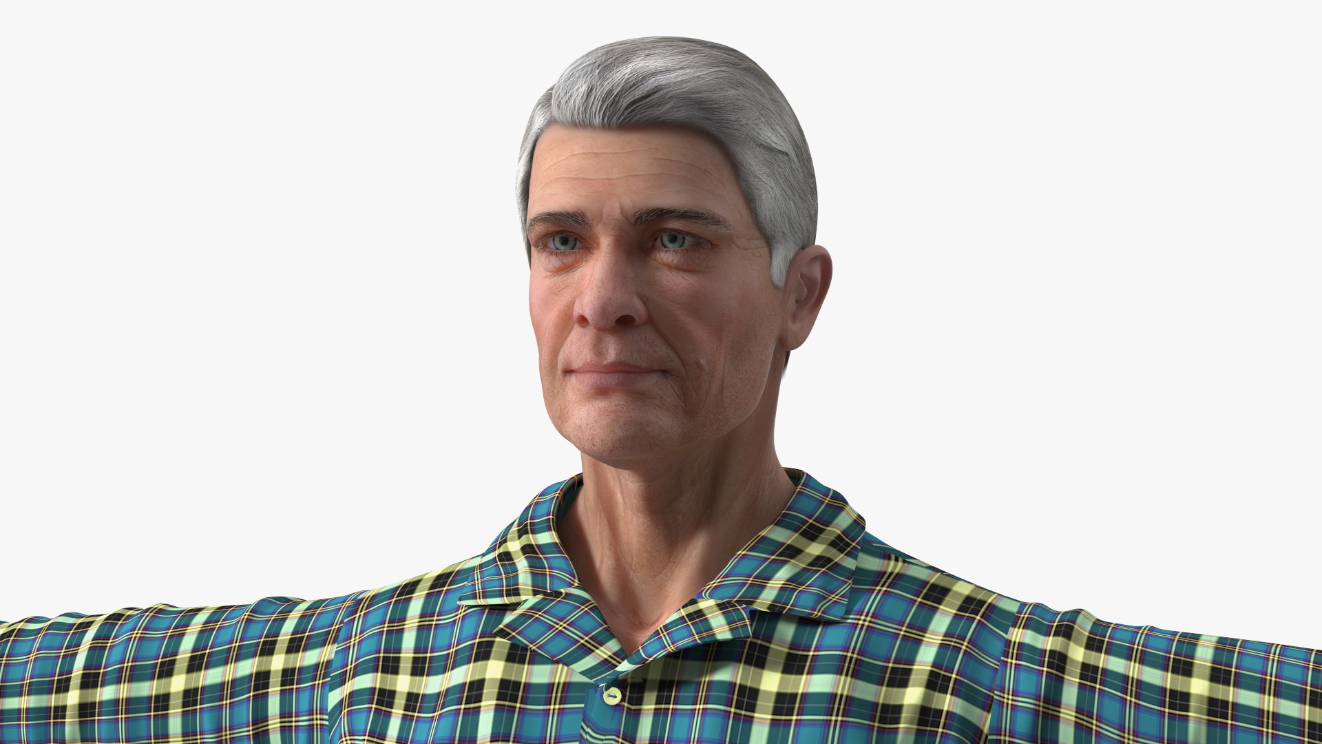Elderly Man in Rubber Boots 3D
