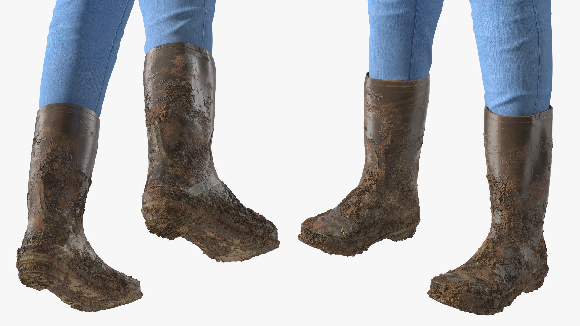 Elderly Man in Rubber Boots 3D