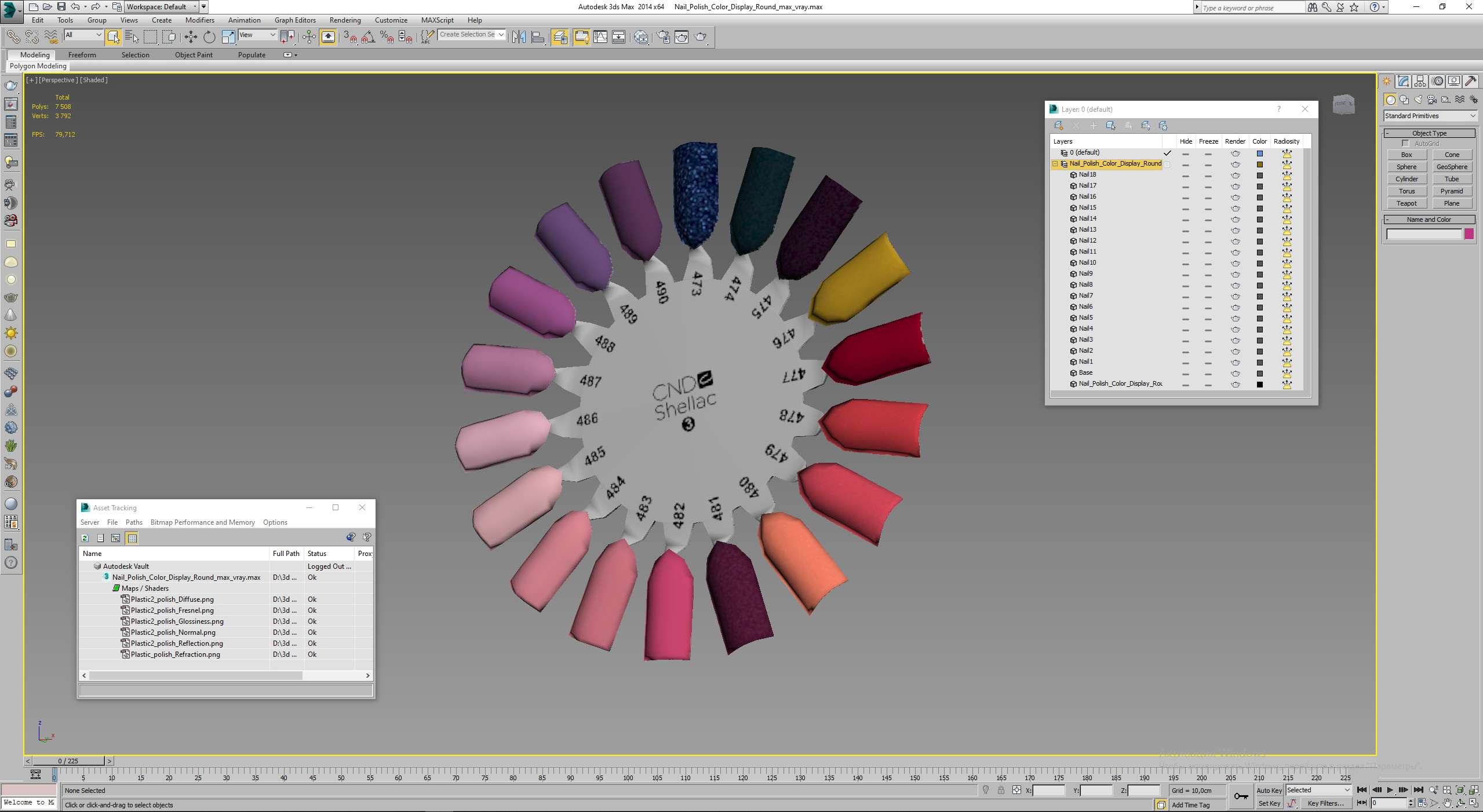 3D Nail Polish Color Display Round