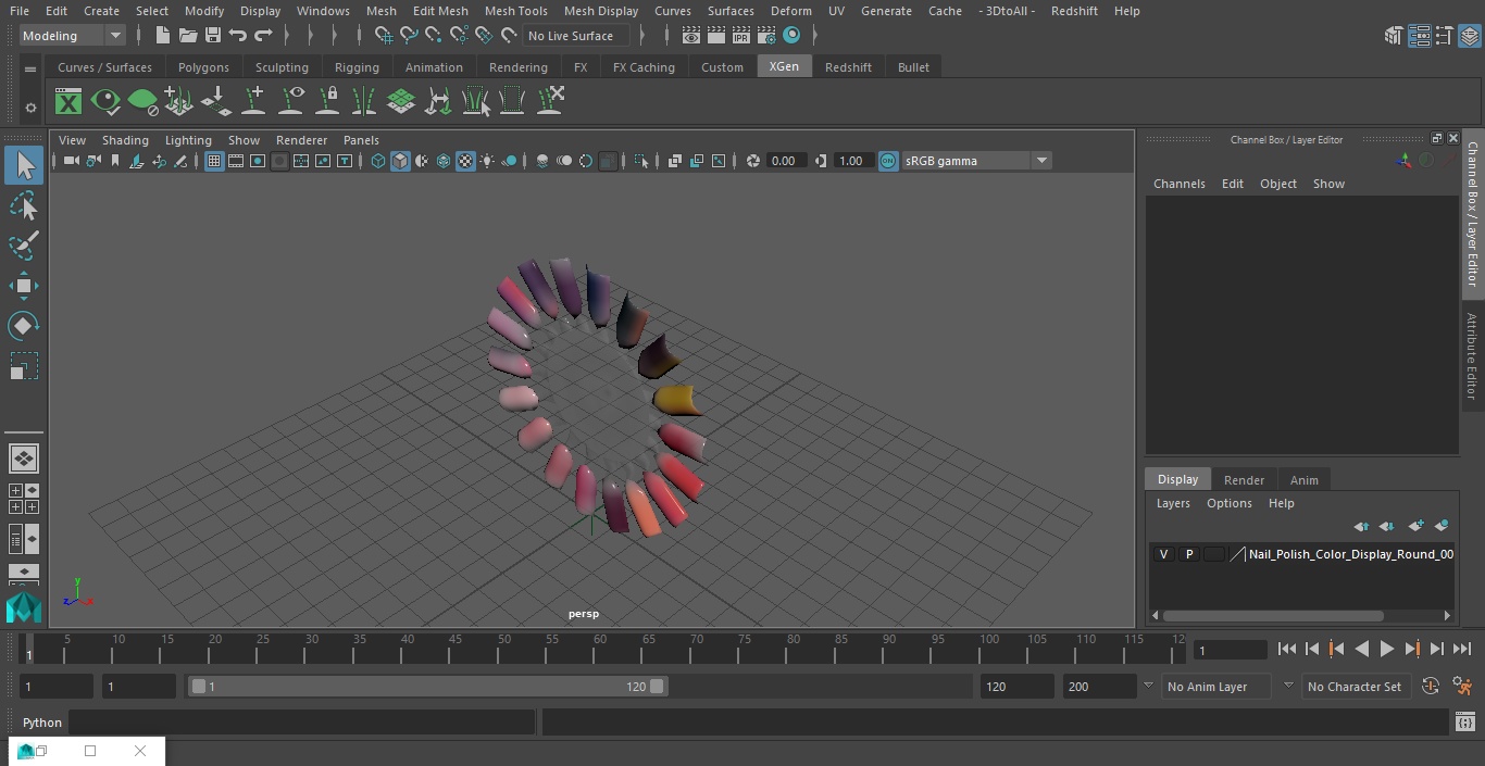 3D Nail Polish Color Display Round