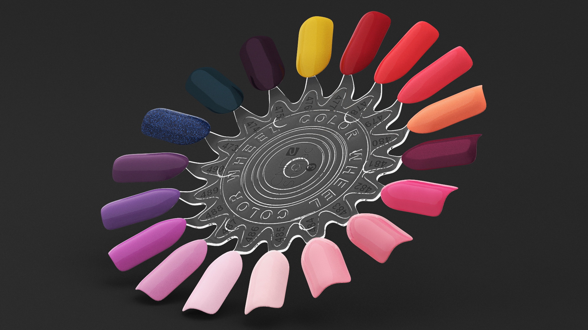 3D Nail Polish Color Display Round