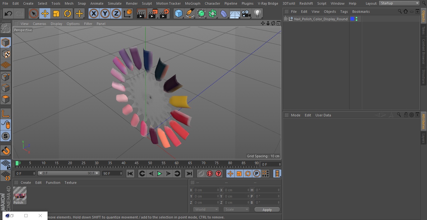 3D Nail Polish Color Display Round