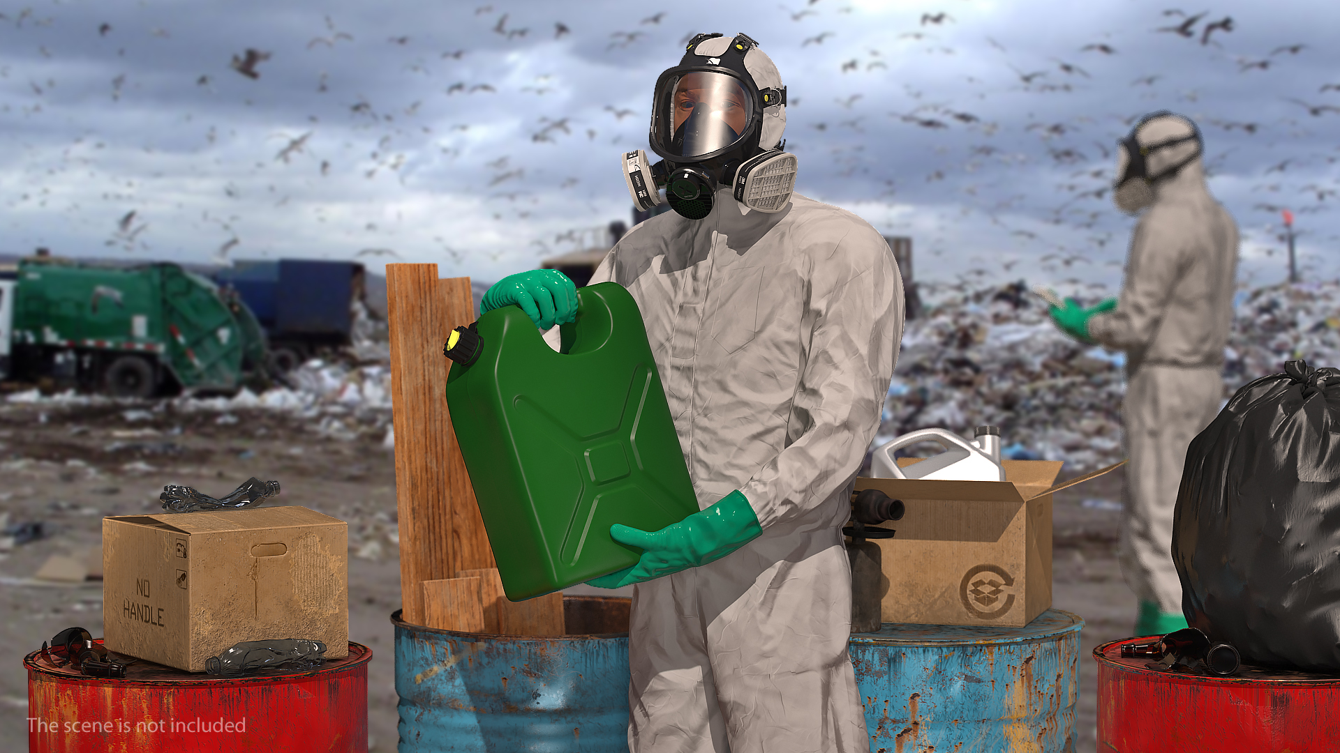 Ecological Worker Rigged 3D model