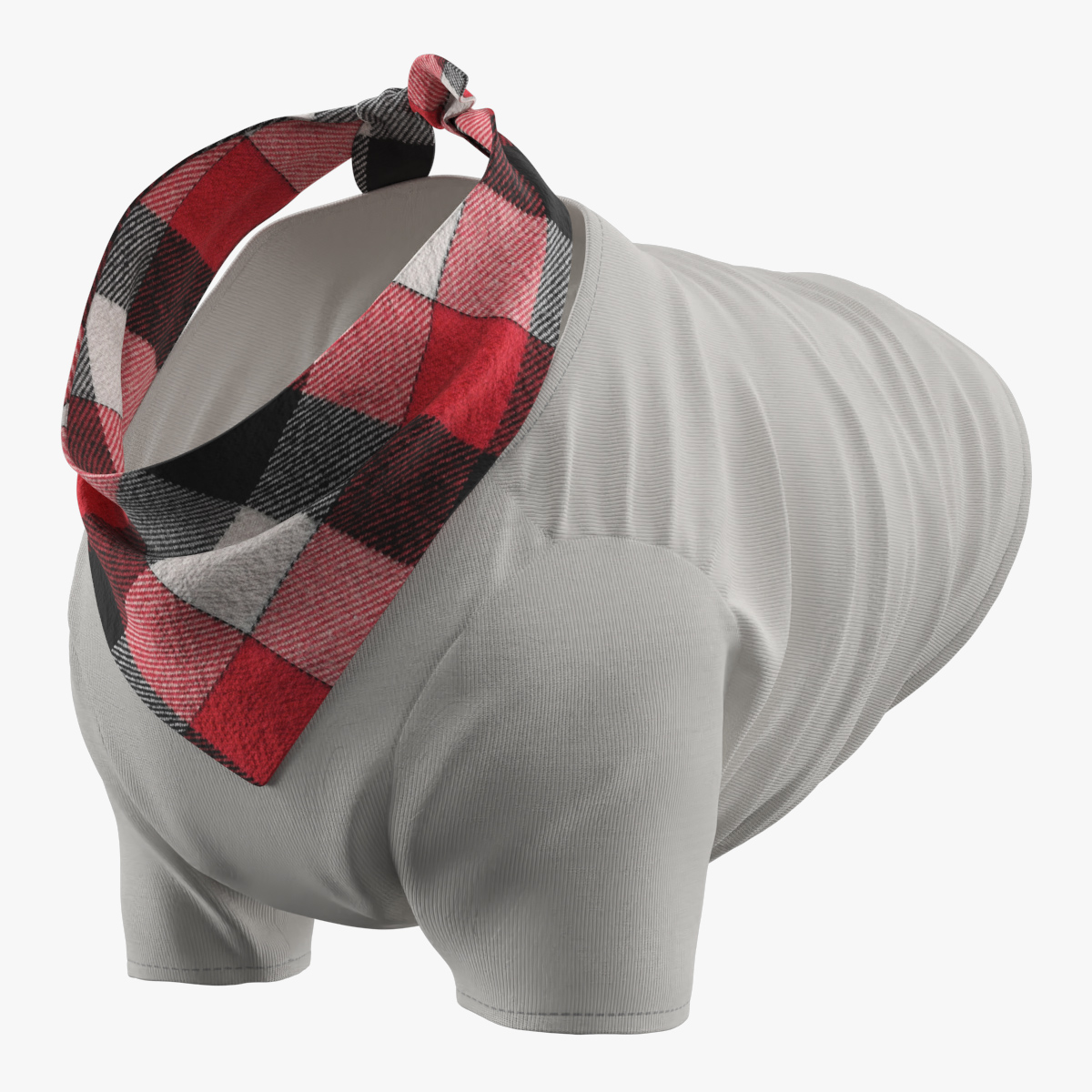 Dog Clothing Shirt with Plaid Bandana Red Black
