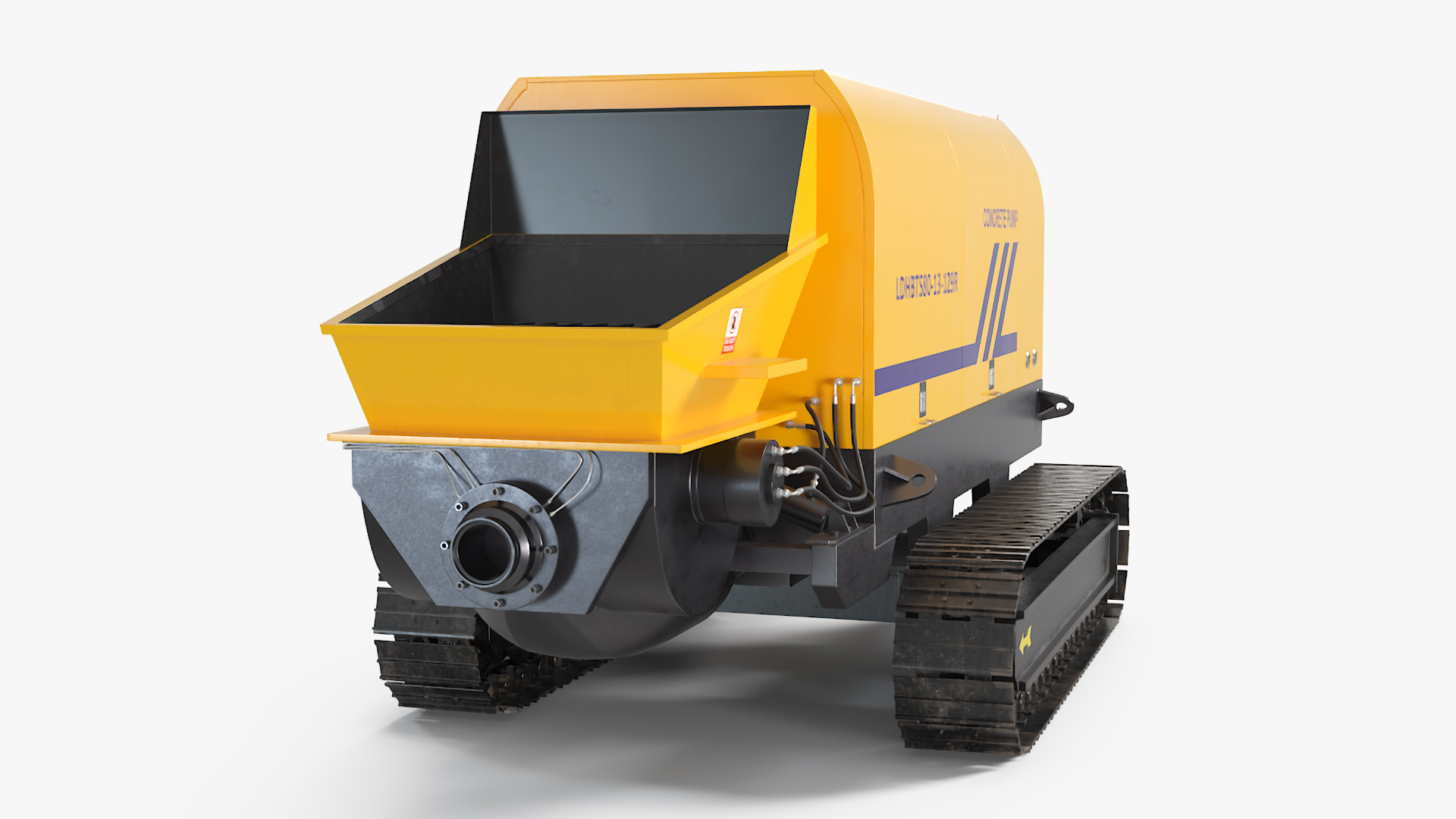 Portable Concrete Pump Model LDHBTS80 Rigged 3D model