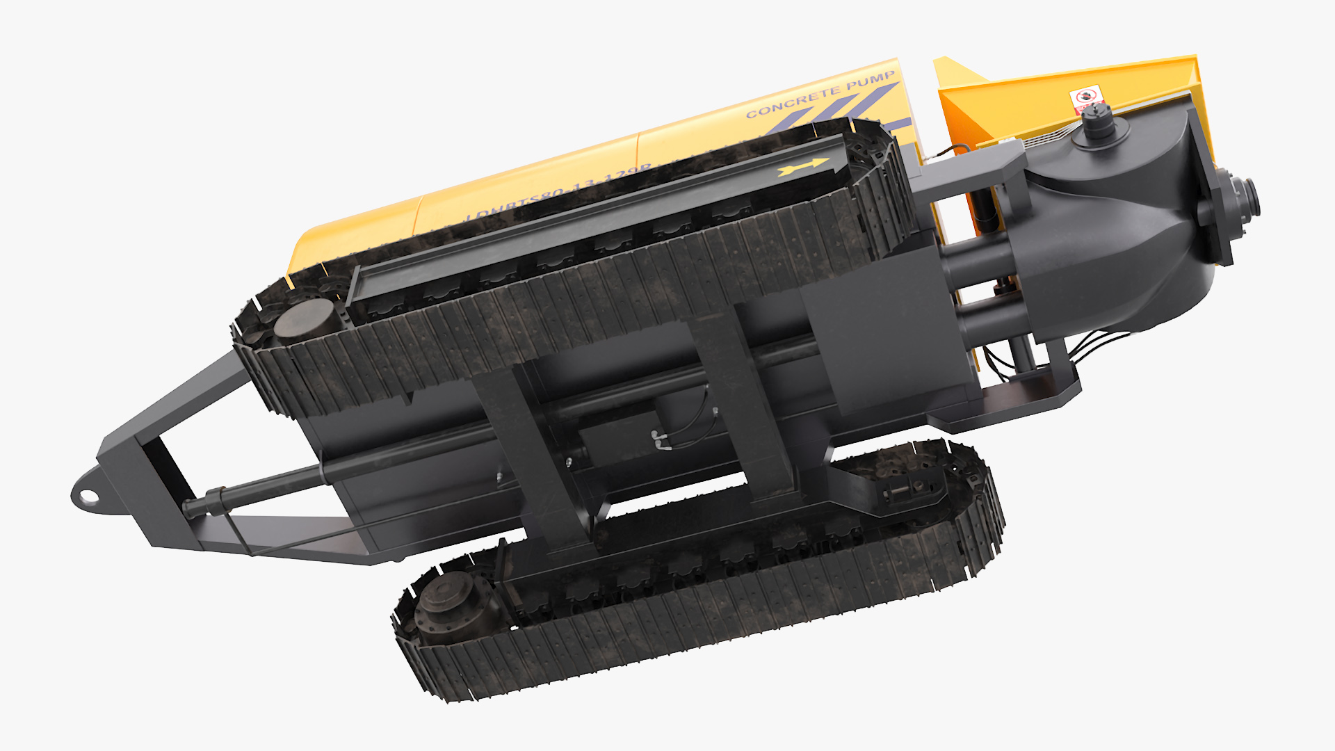 Portable Concrete Pump Model LDHBTS80 Rigged 3D model