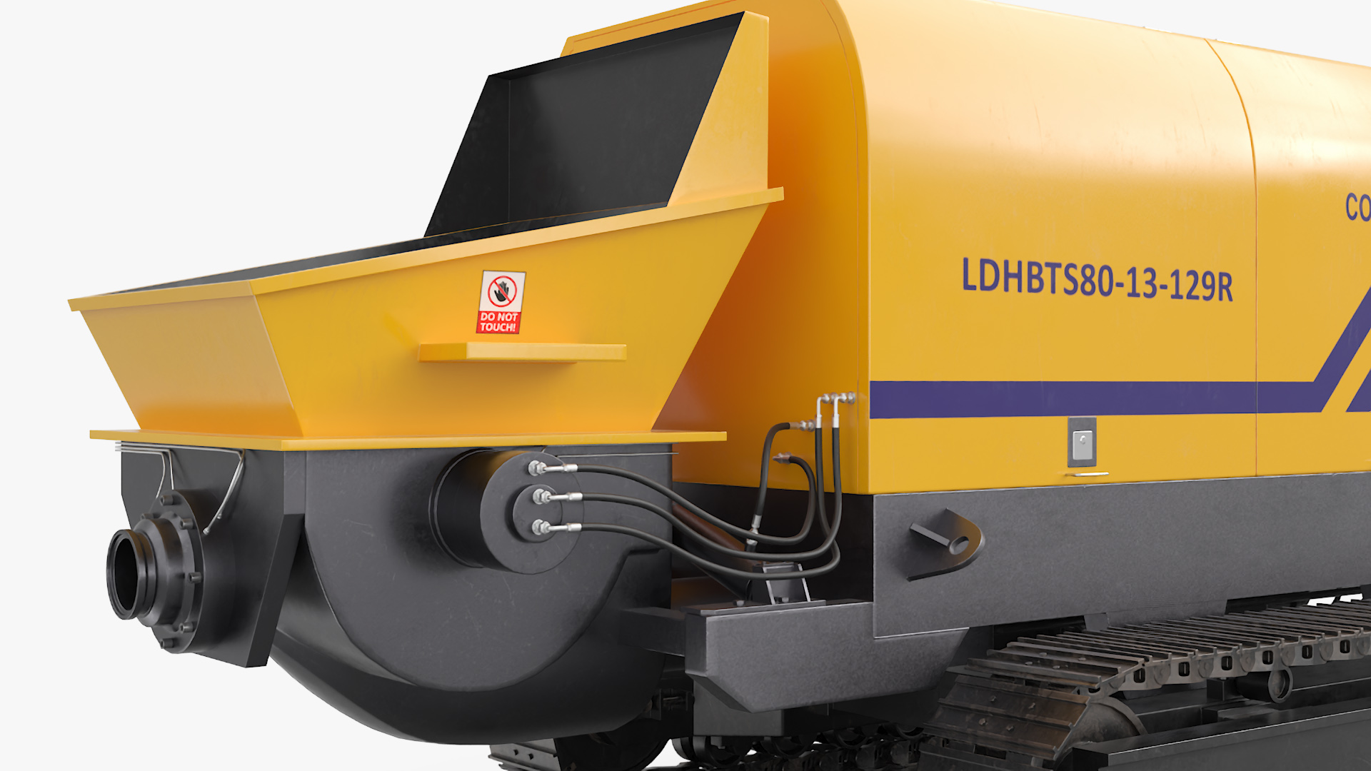 Portable Concrete Pump Model LDHBTS80 Rigged 3D model