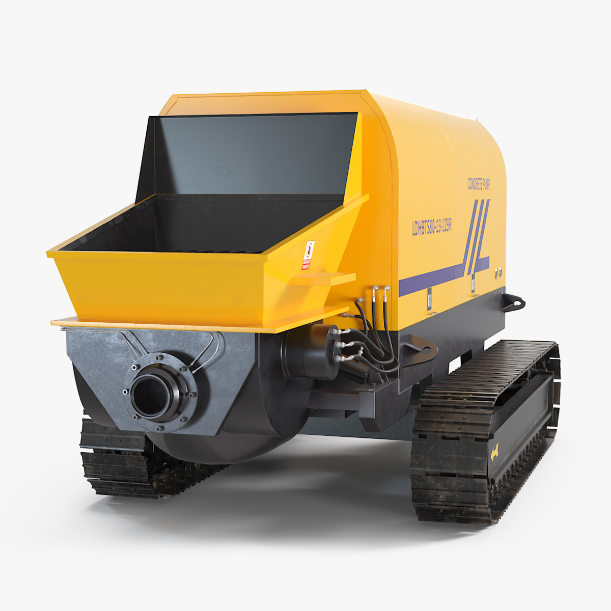 Portable Concrete Pump Model LDHBTS80 Rigged 3D model