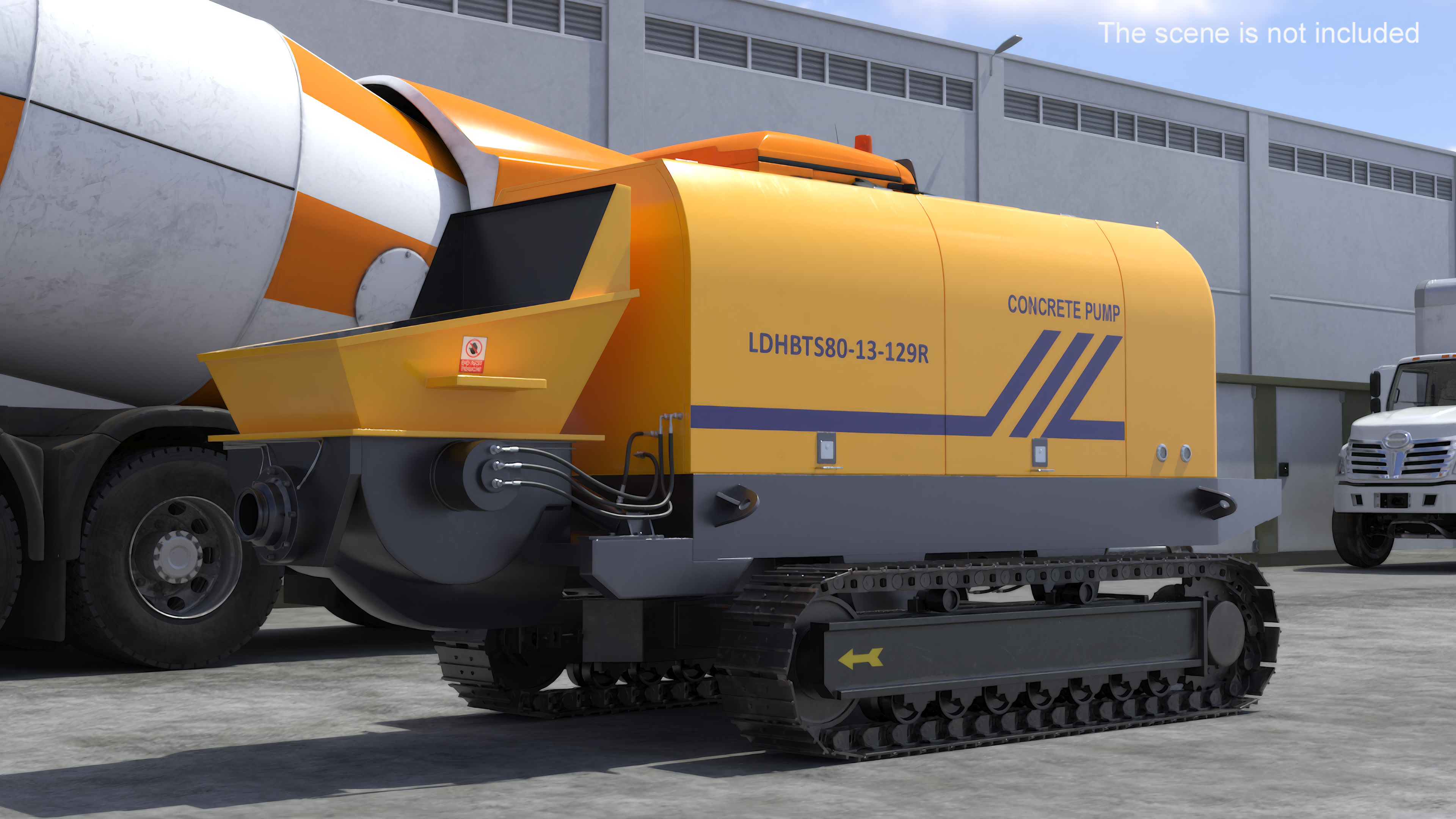 Portable Concrete Pump Model LDHBTS80 Rigged 3D model