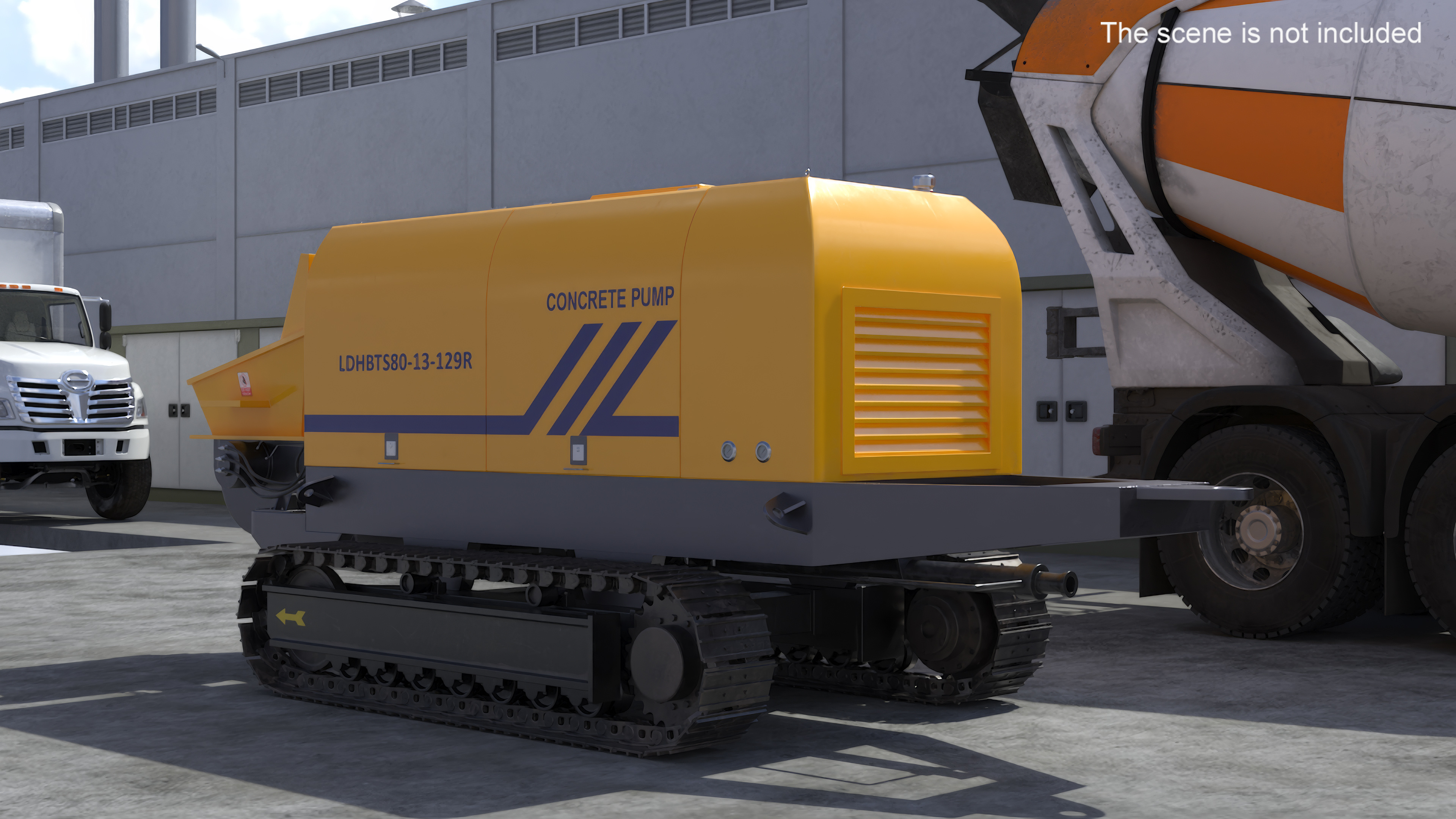 Portable Concrete Pump Model LDHBTS80 Rigged 3D model
