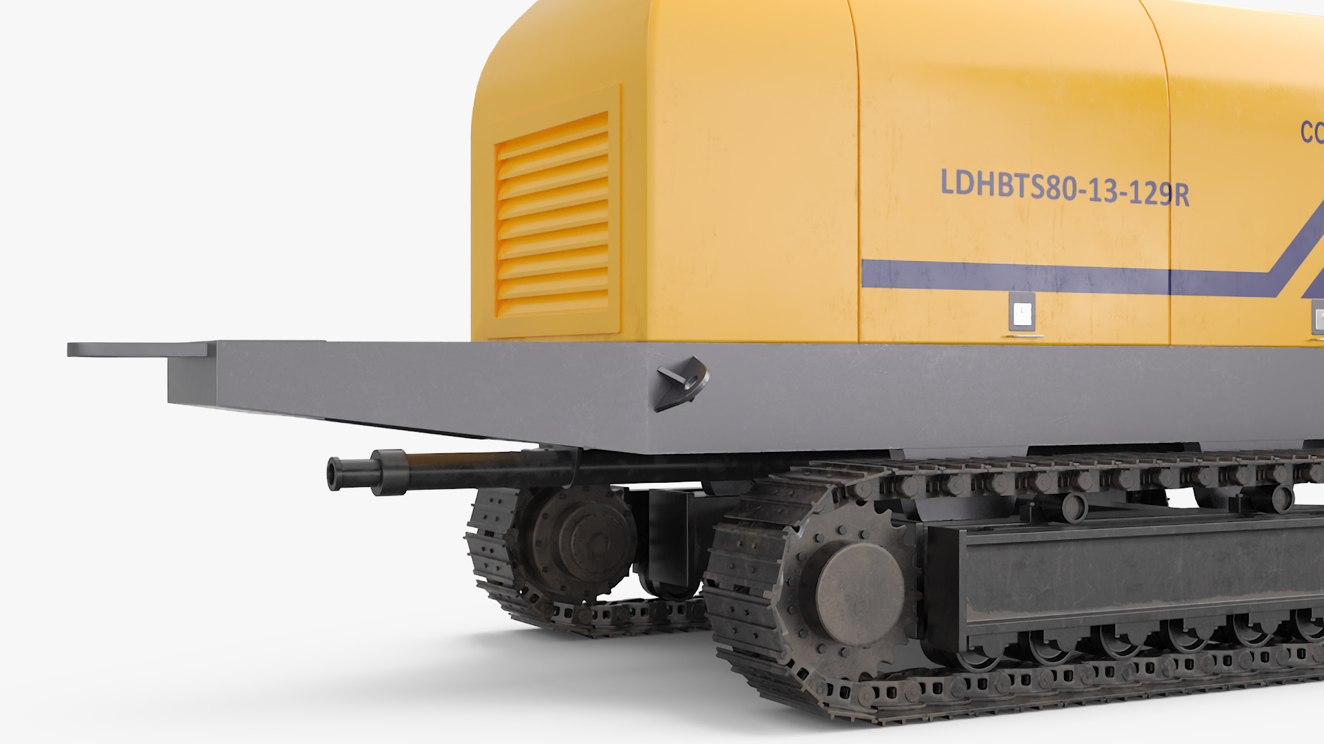 Portable Concrete Pump Model LDHBTS80 Rigged 3D model