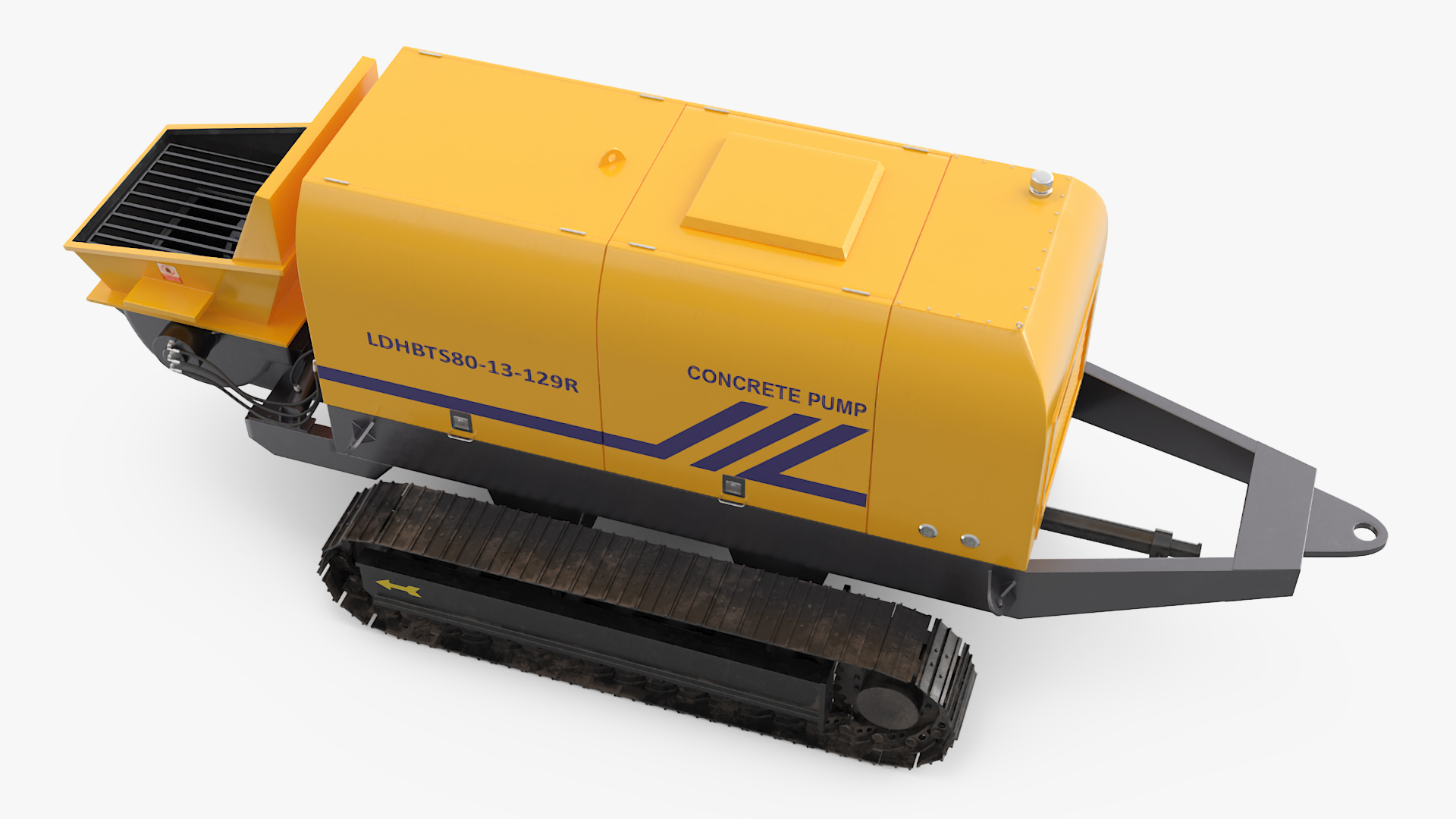 Portable Concrete Pump Model LDHBTS80 Rigged 3D model