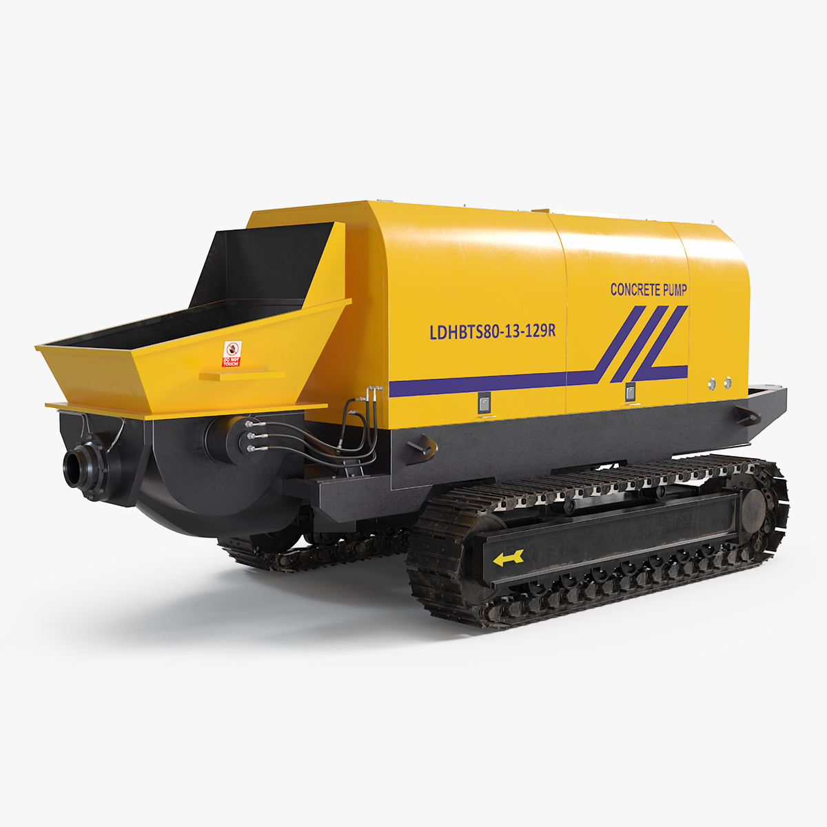 Portable Concrete Pump Model LDHBTS80 Rigged 3D model