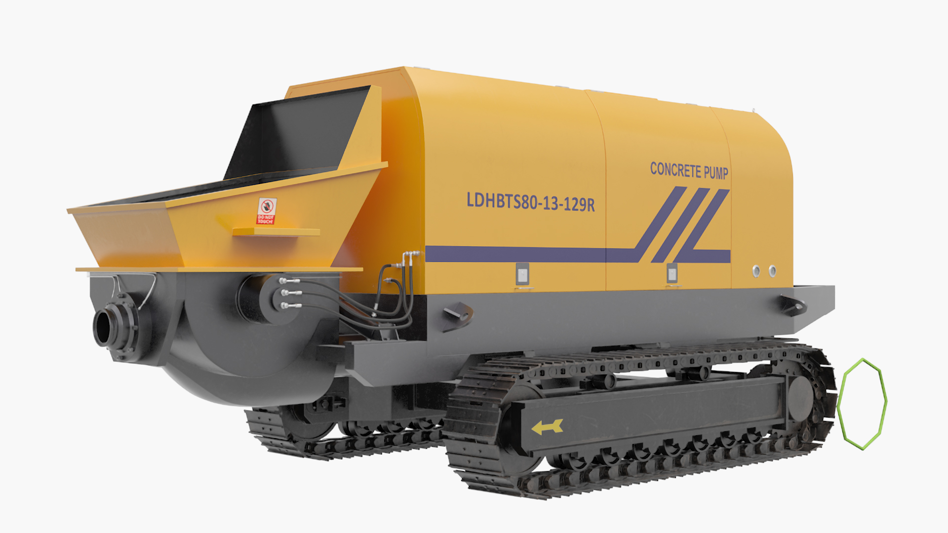 Portable Concrete Pump Model LDHBTS80 Rigged 3D model
