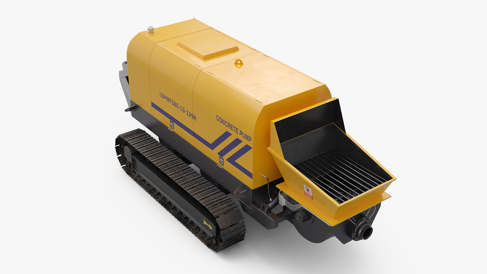 Portable Concrete Pump Model LDHBTS80 Rigged 3D model