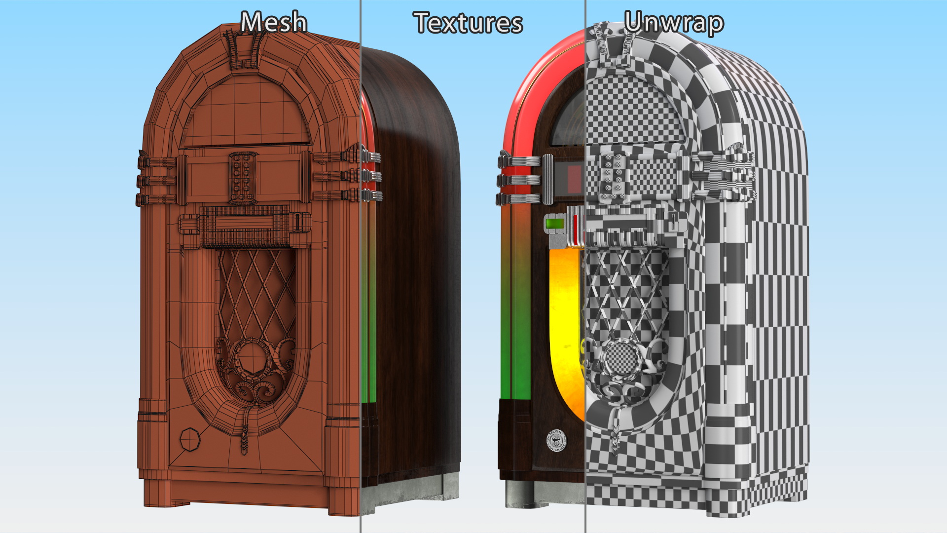 3D Vintage Jukebox Machine model