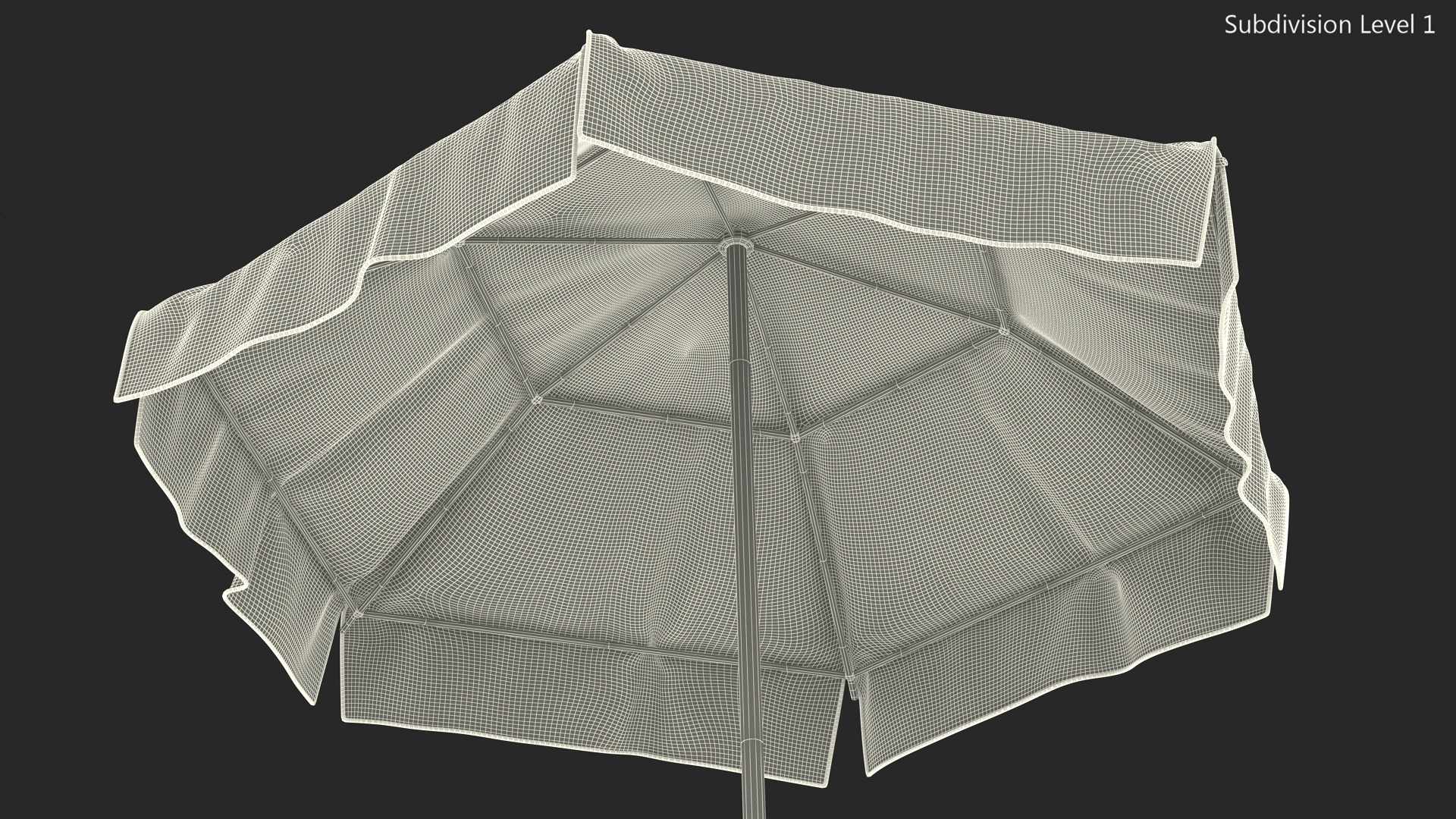 Red and White Garden Umbrella 3D model