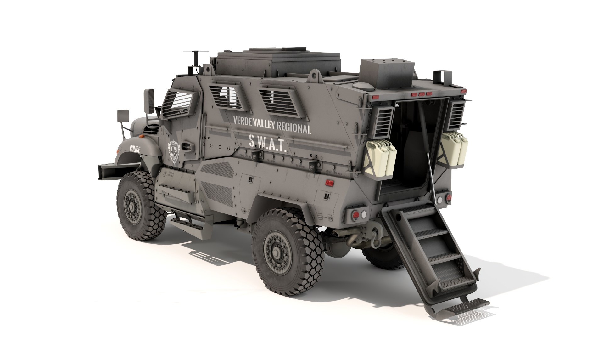 3D model SWAT Armored Vehicle Grey