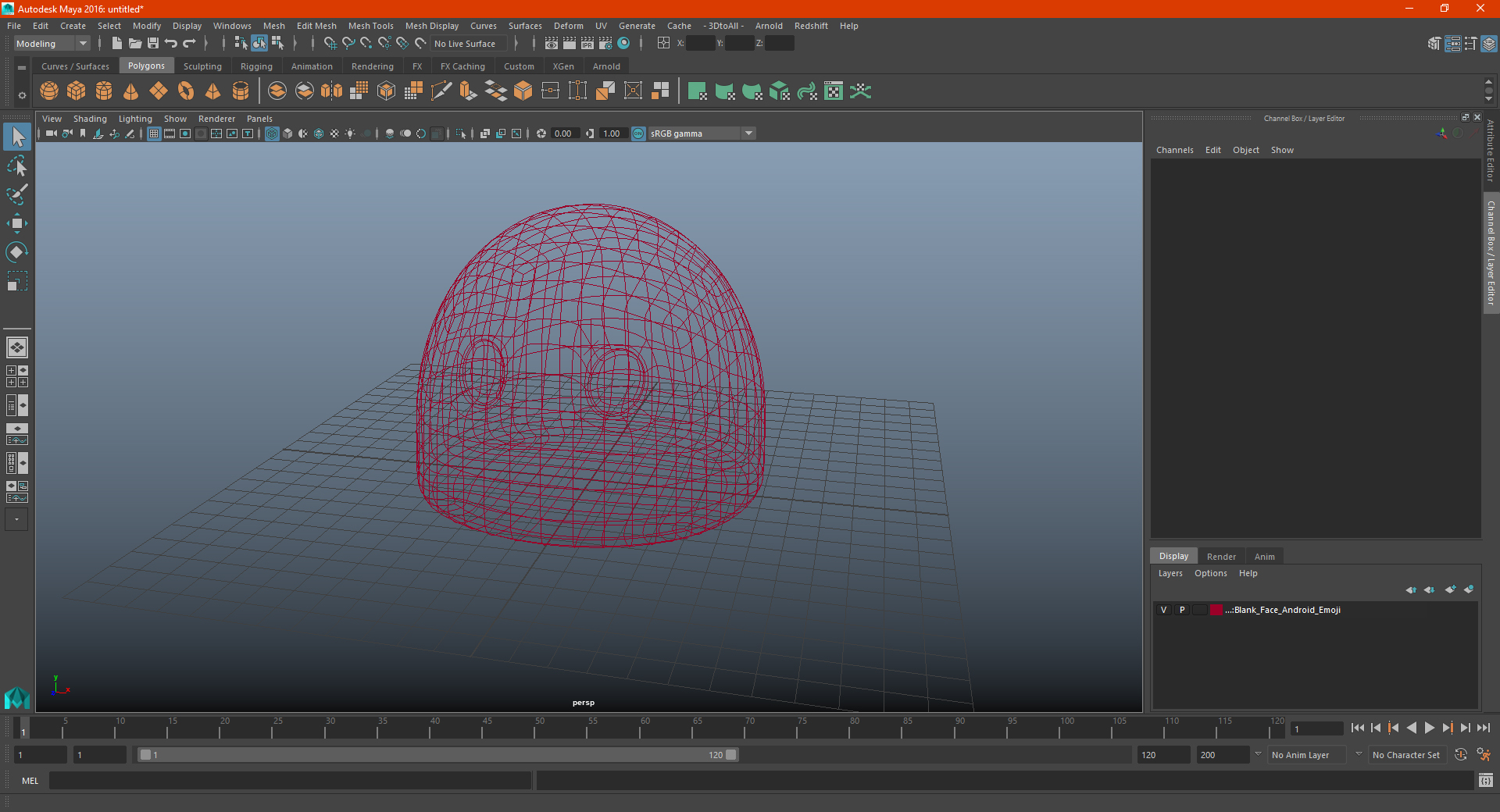 Blank Face Android Emoji 3D model