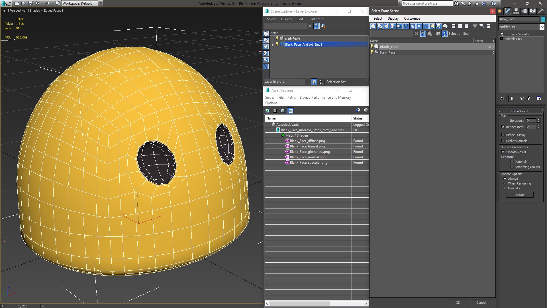 Blank Face Android Emoji 3D model