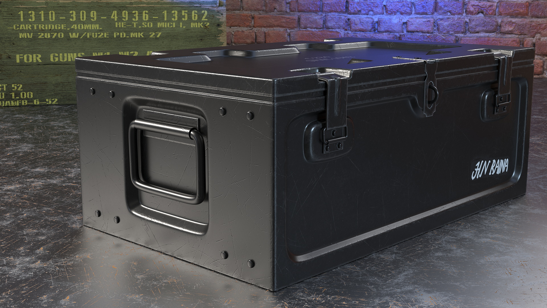 3D Metal Weapon Crate model