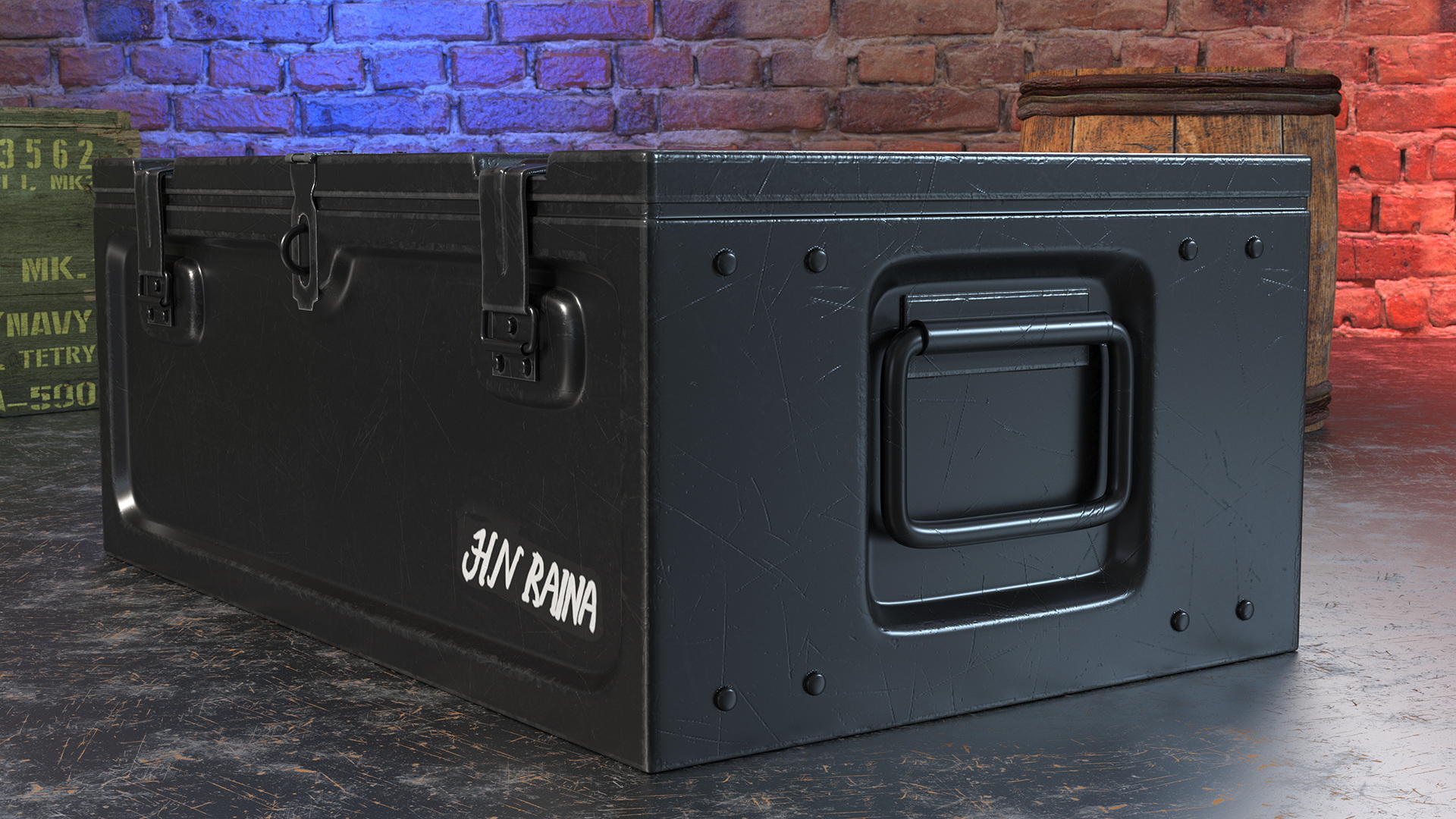 3D Metal Weapon Crate model