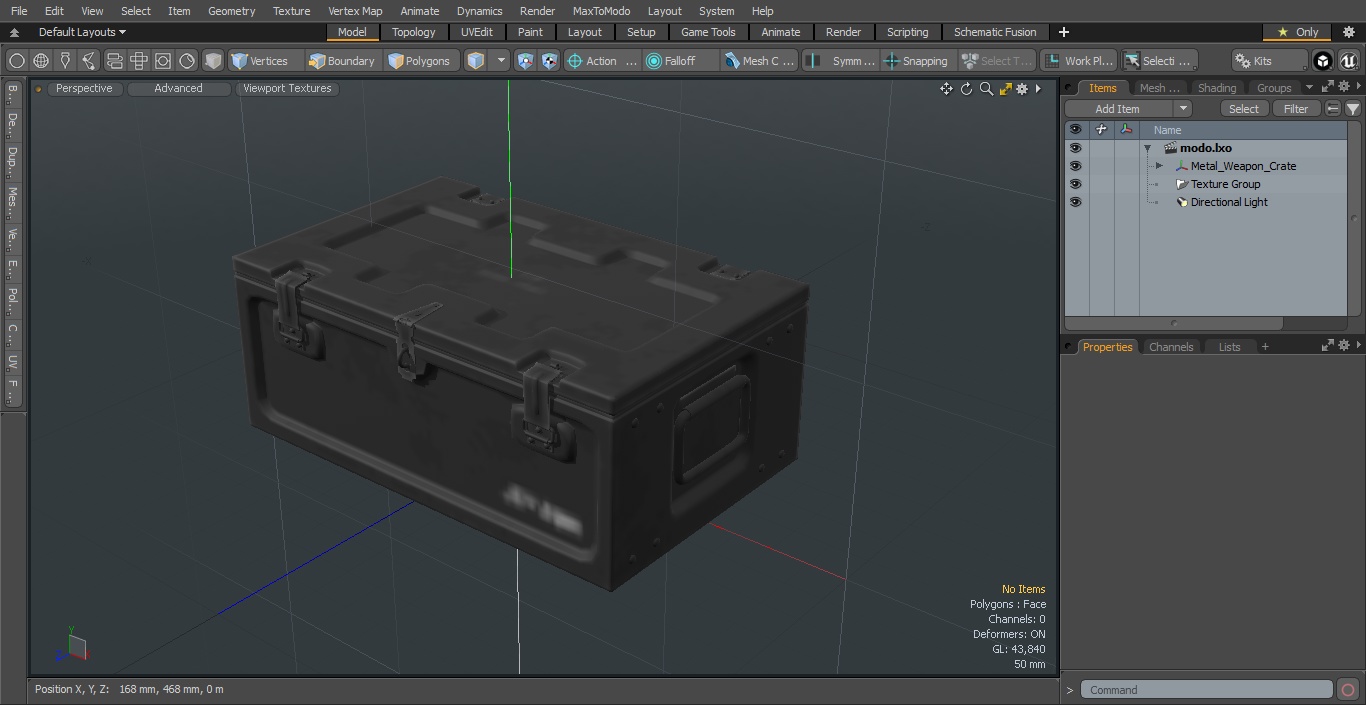 3D Metal Weapon Crate model
