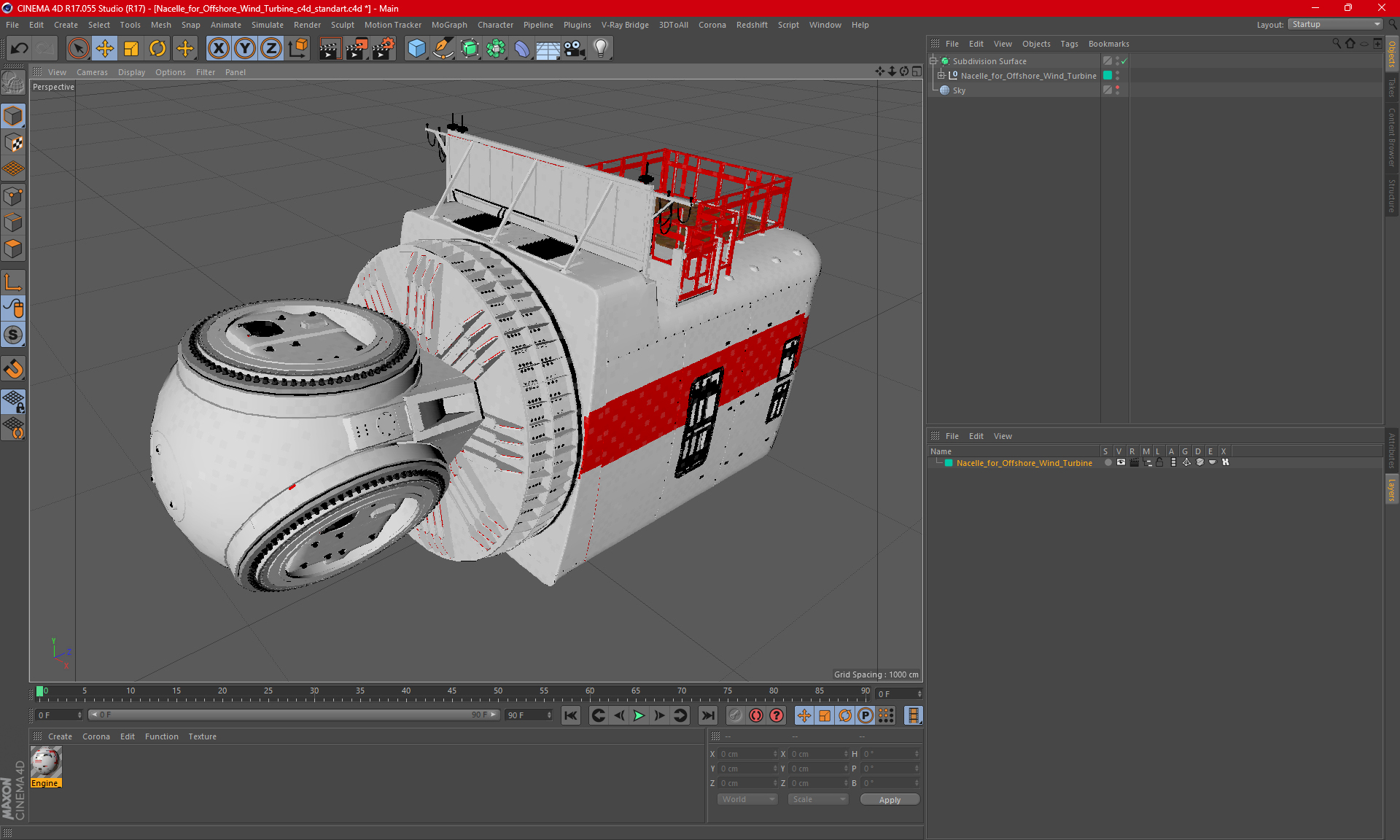 3D Nacelle for Offshore Wind Turbine model