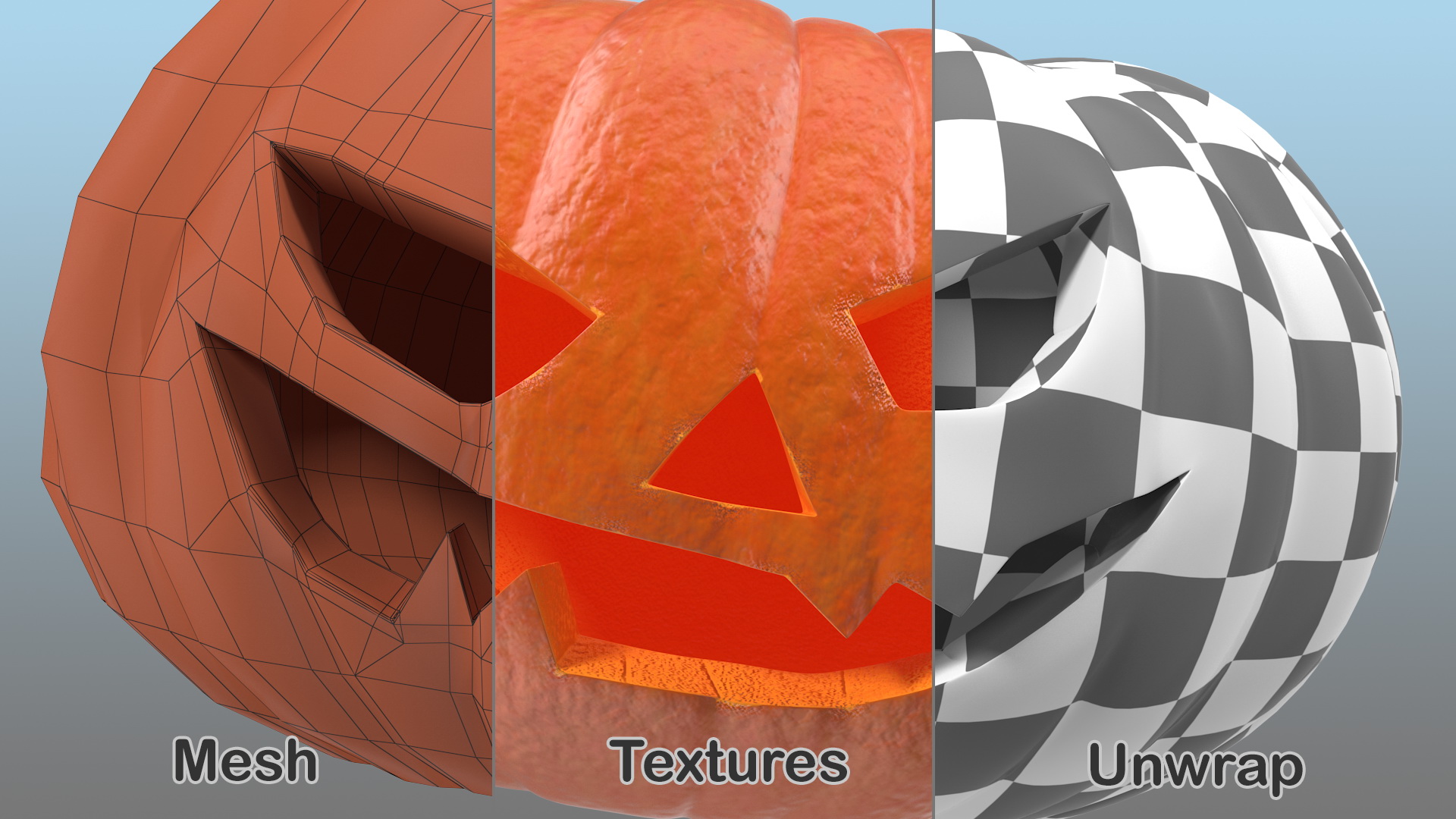 Realistic Halloween Pumpkin 3D