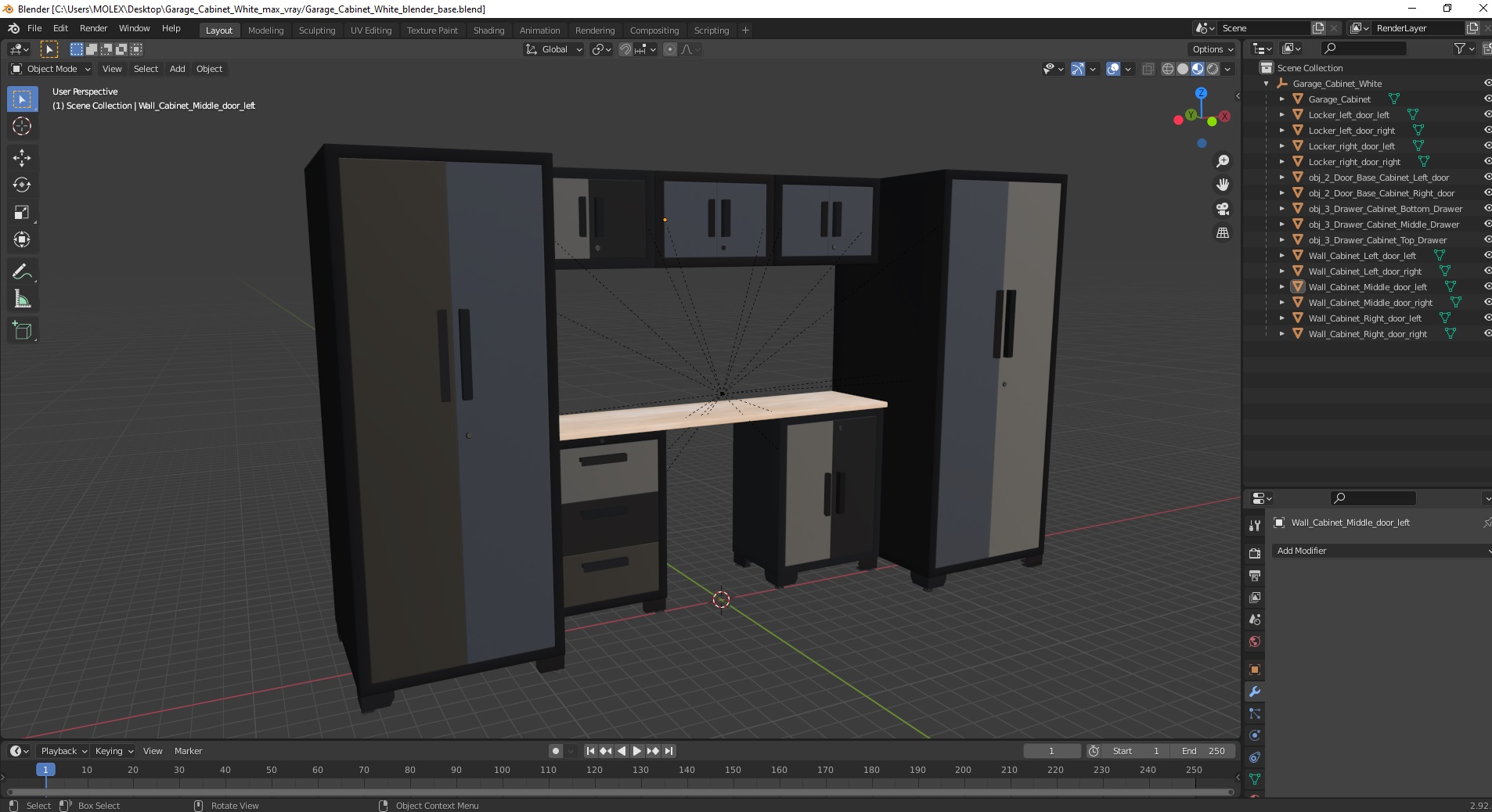 3D model Garage Cabinet White