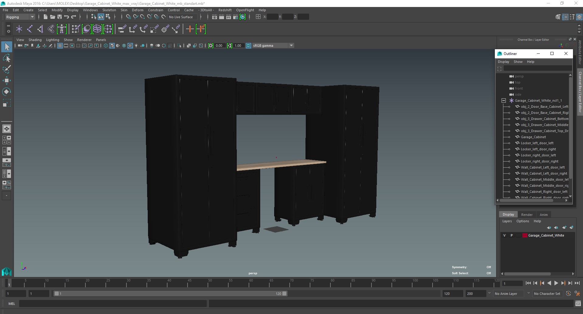 3D model Garage Cabinet White