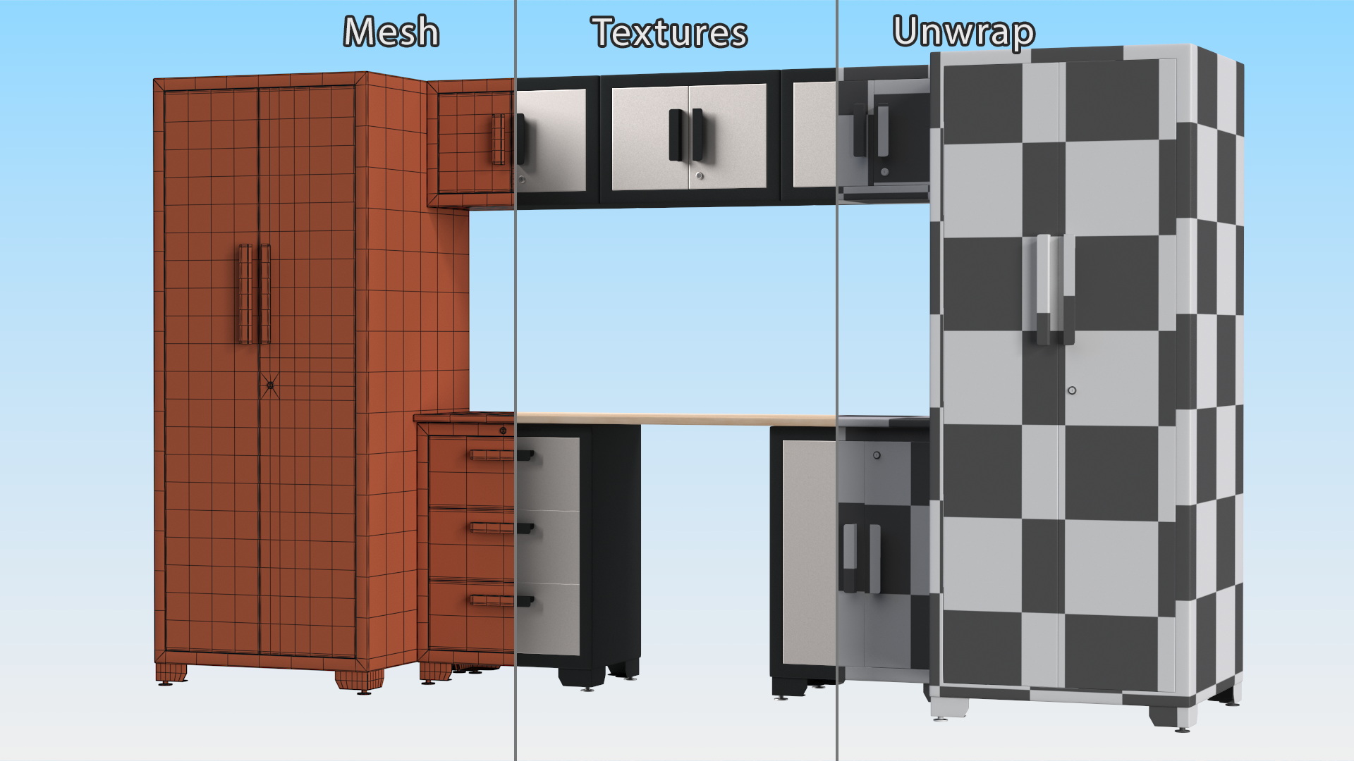 3D model Garage Cabinet White