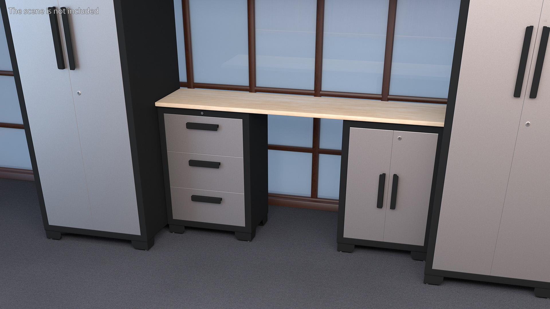 3D model Garage Cabinet White