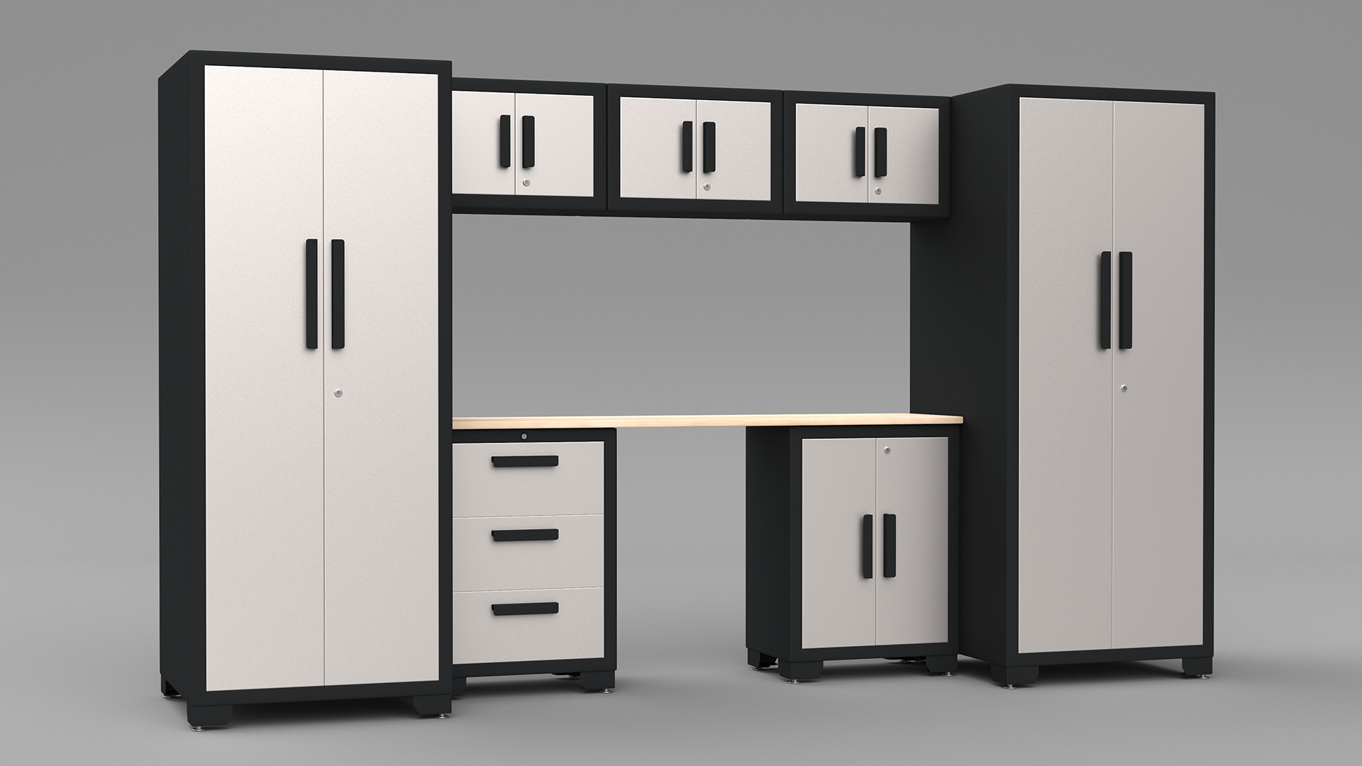 3D model Garage Cabinet White