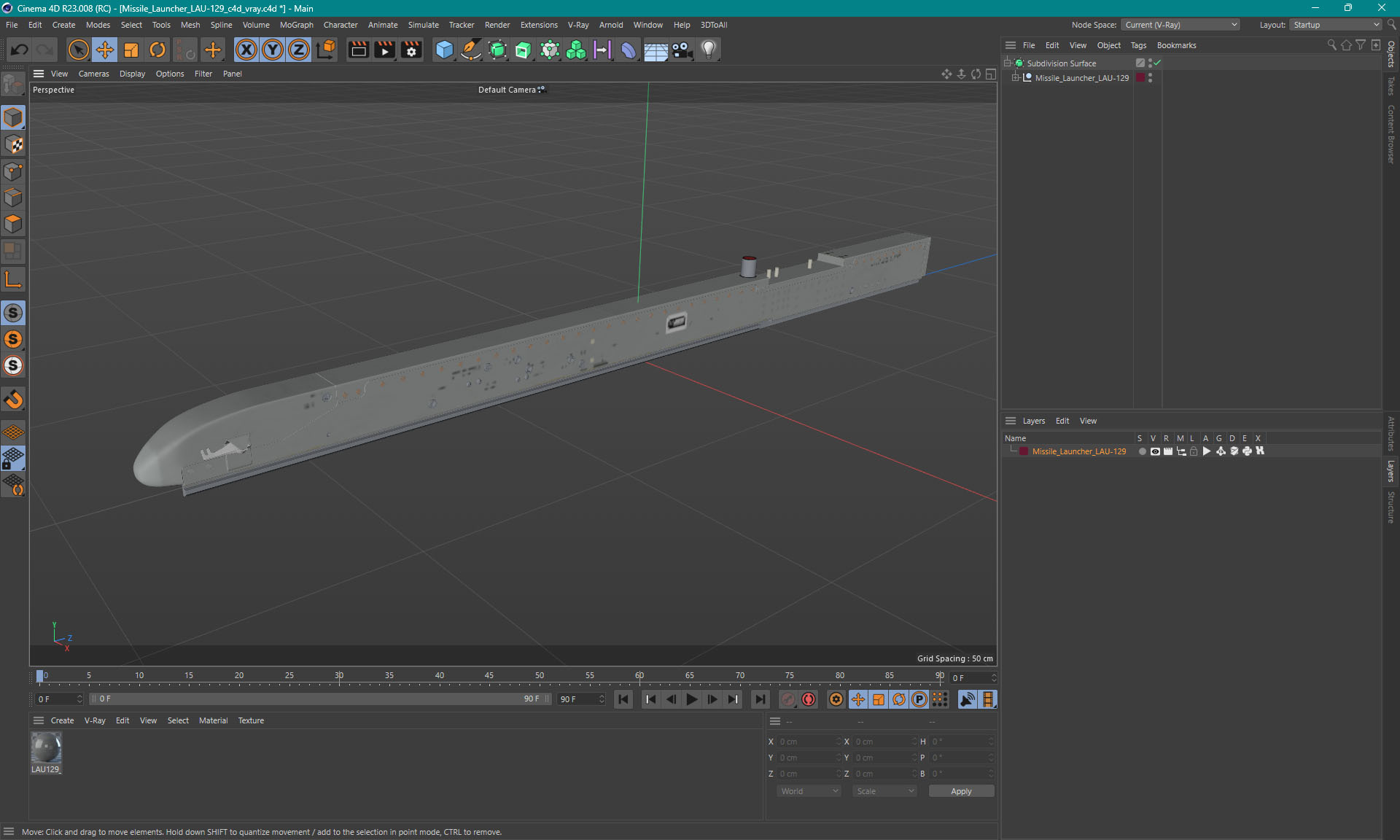 Missile Launcher LAU-129 3D model