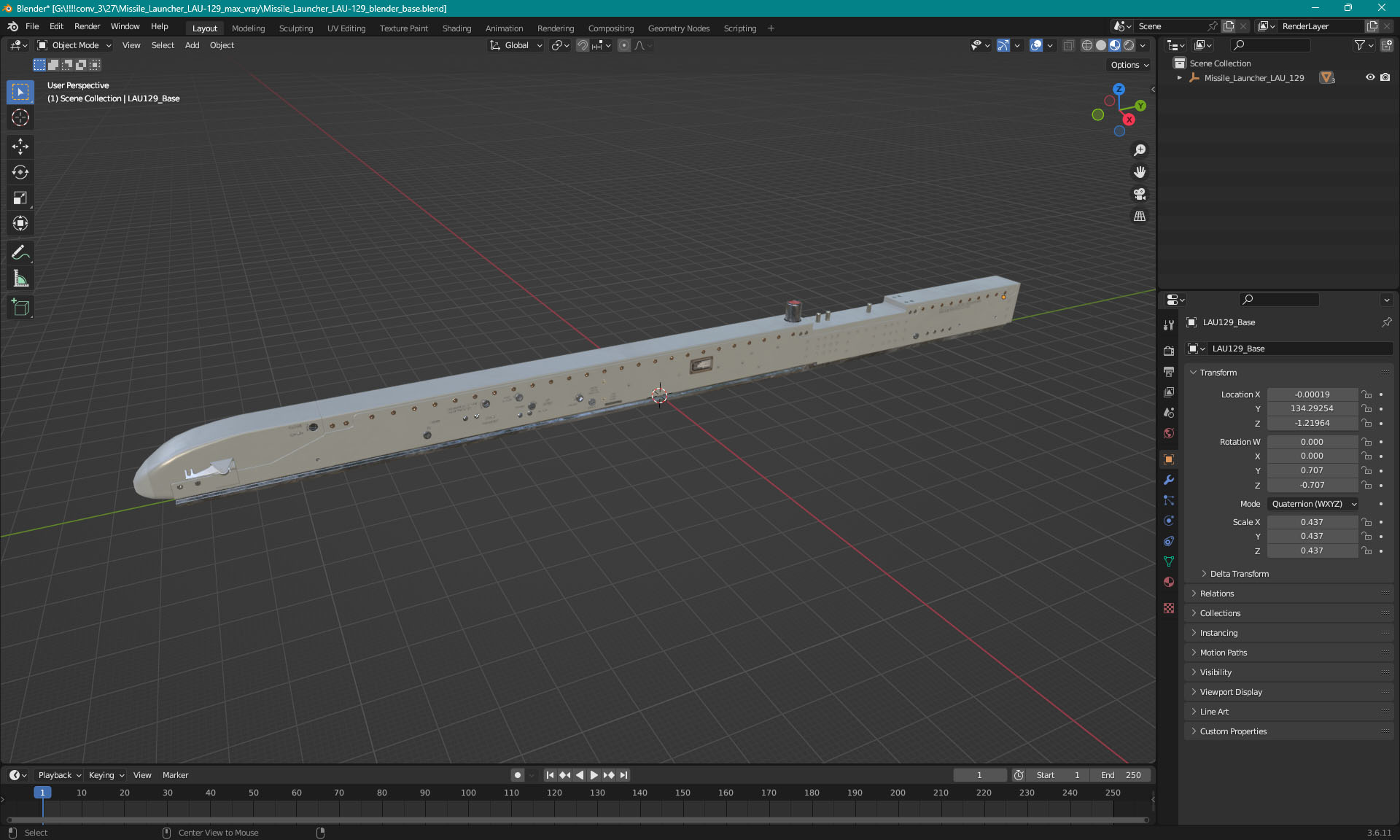 Missile Launcher LAU-129 3D model