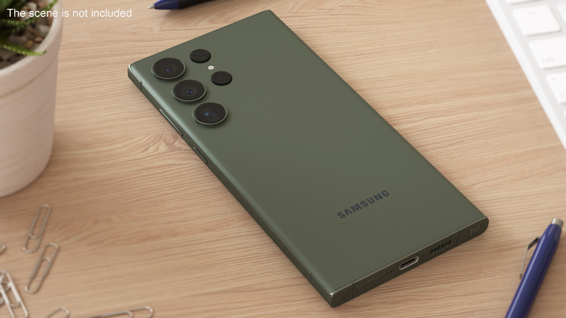 3D Smartphone Samsung Galaxy S23 Ultra Green