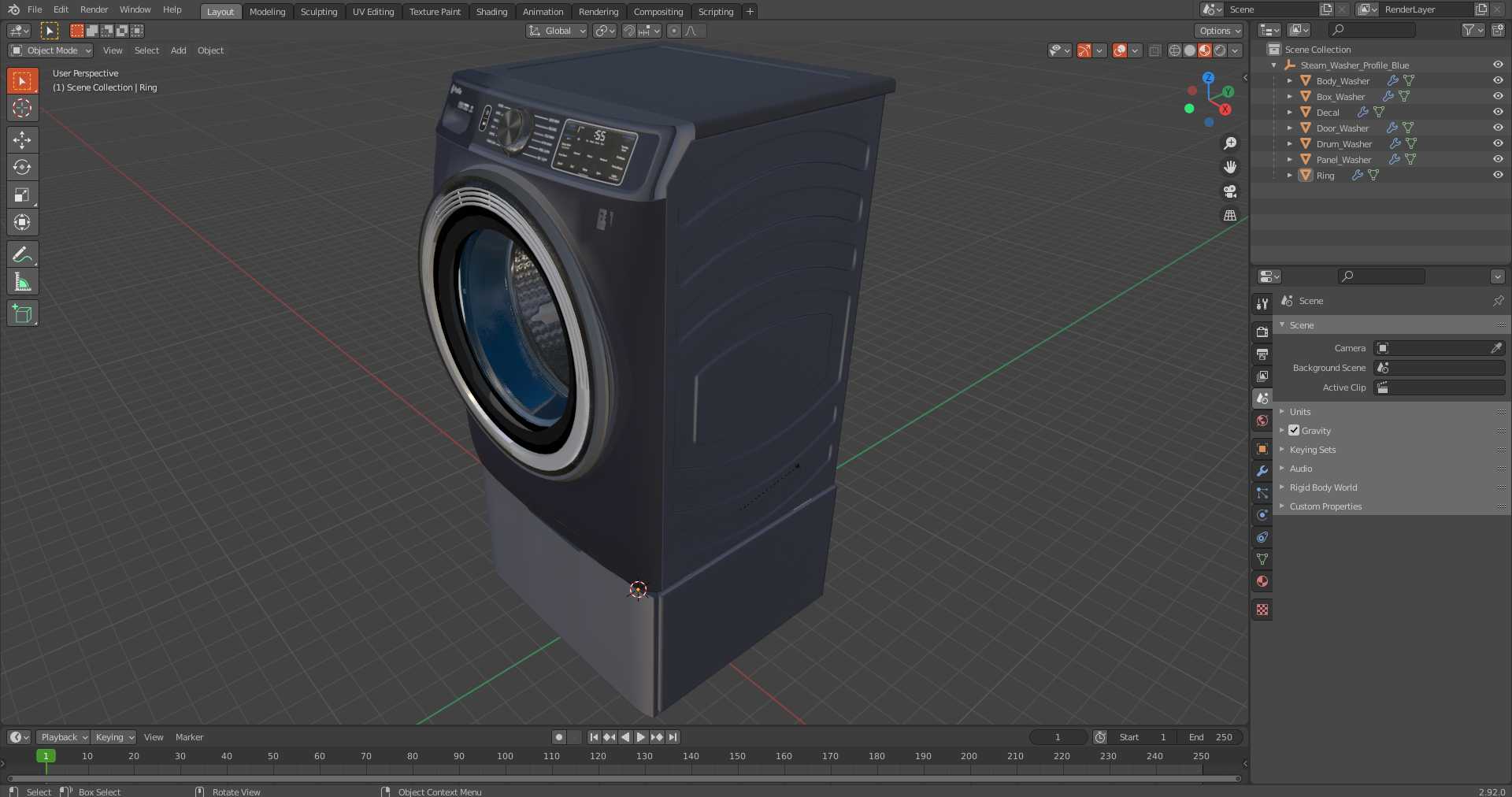 3D model Steam Washer Profile Blue