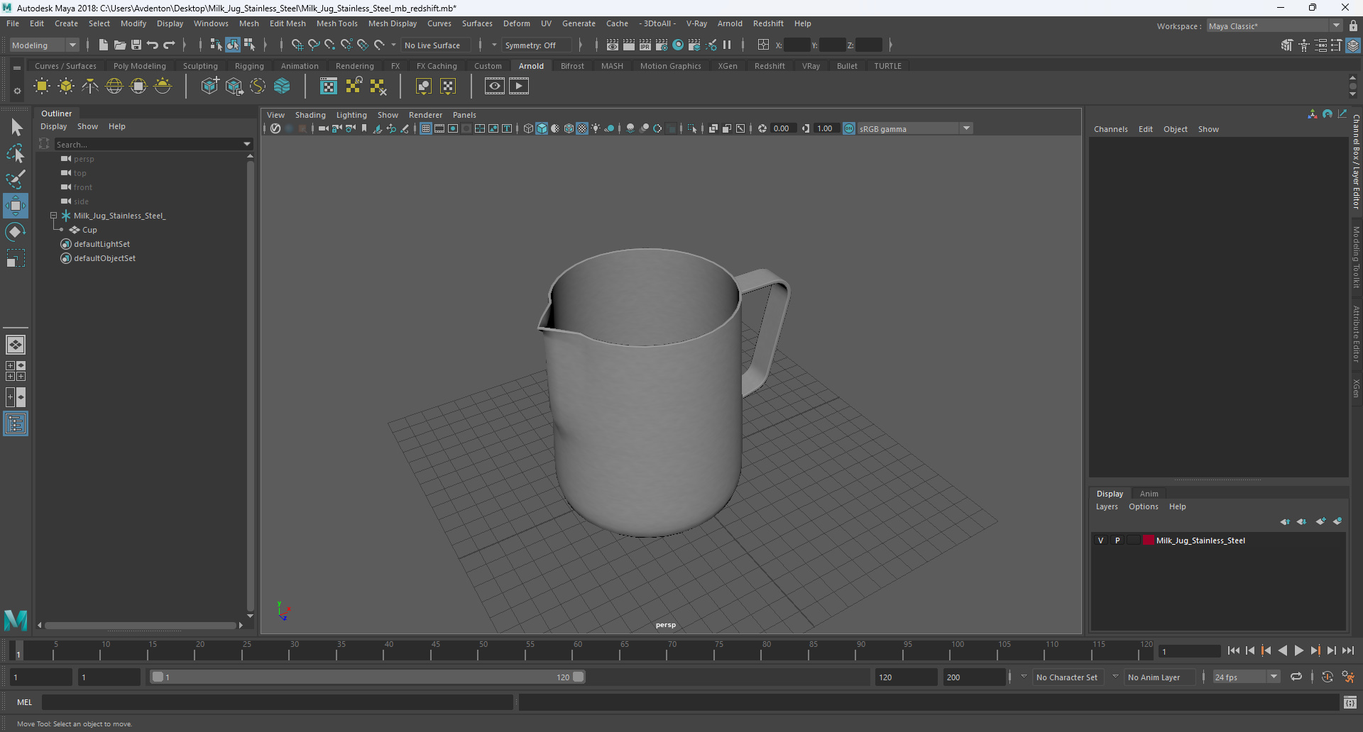 Milk Jug Stainless Steel 3D model