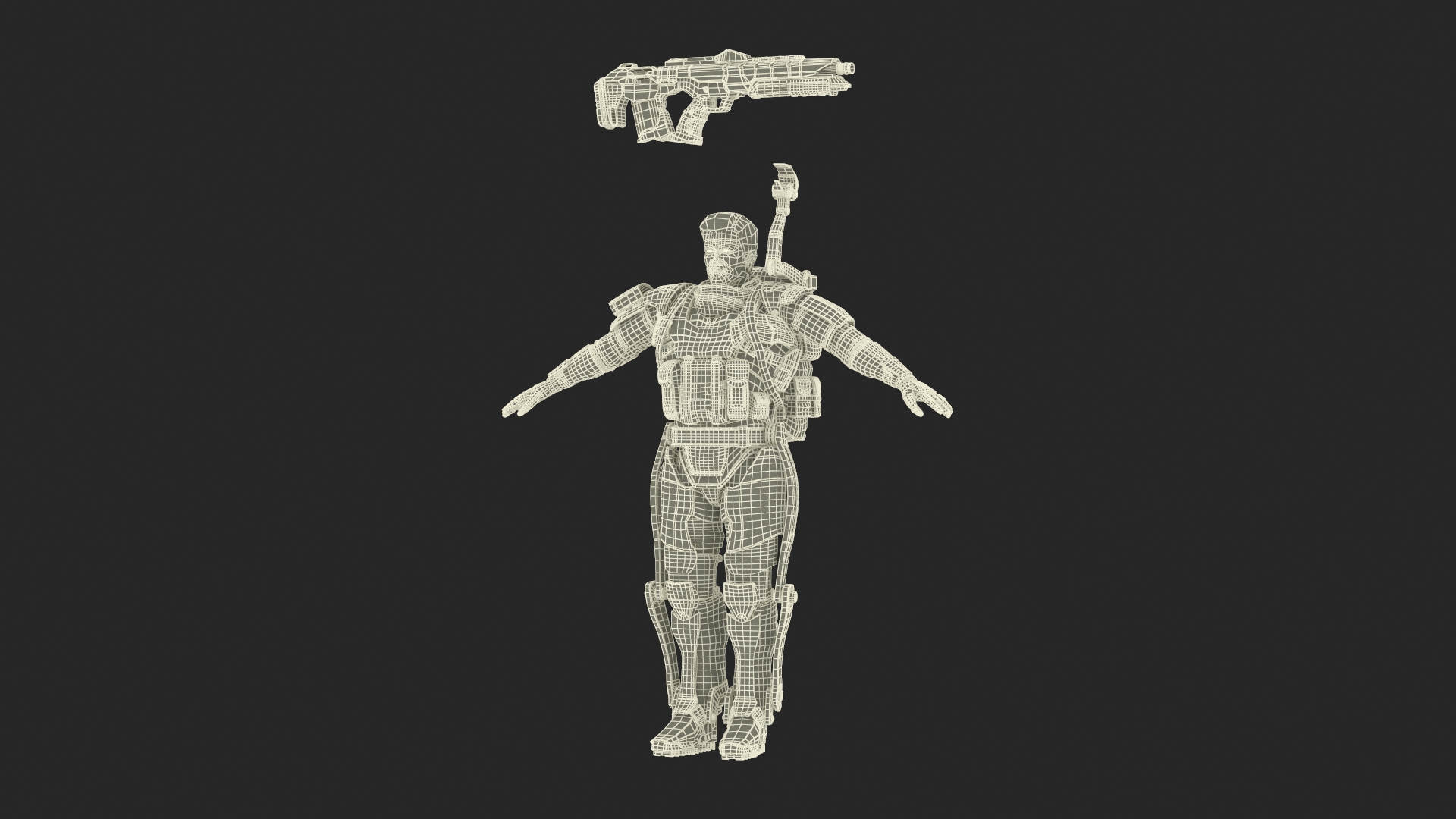 Soldier Wearing Exoskeleton 3D