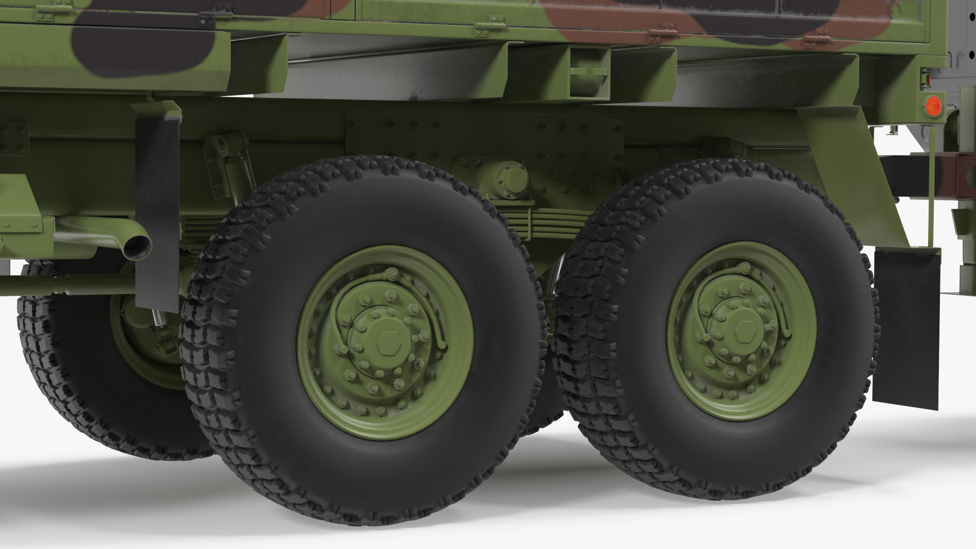 Oshkosh FMTV Camouflage Cargo Truck 6x6 with Drop Side Trailer M1092 Camouflage 3D model