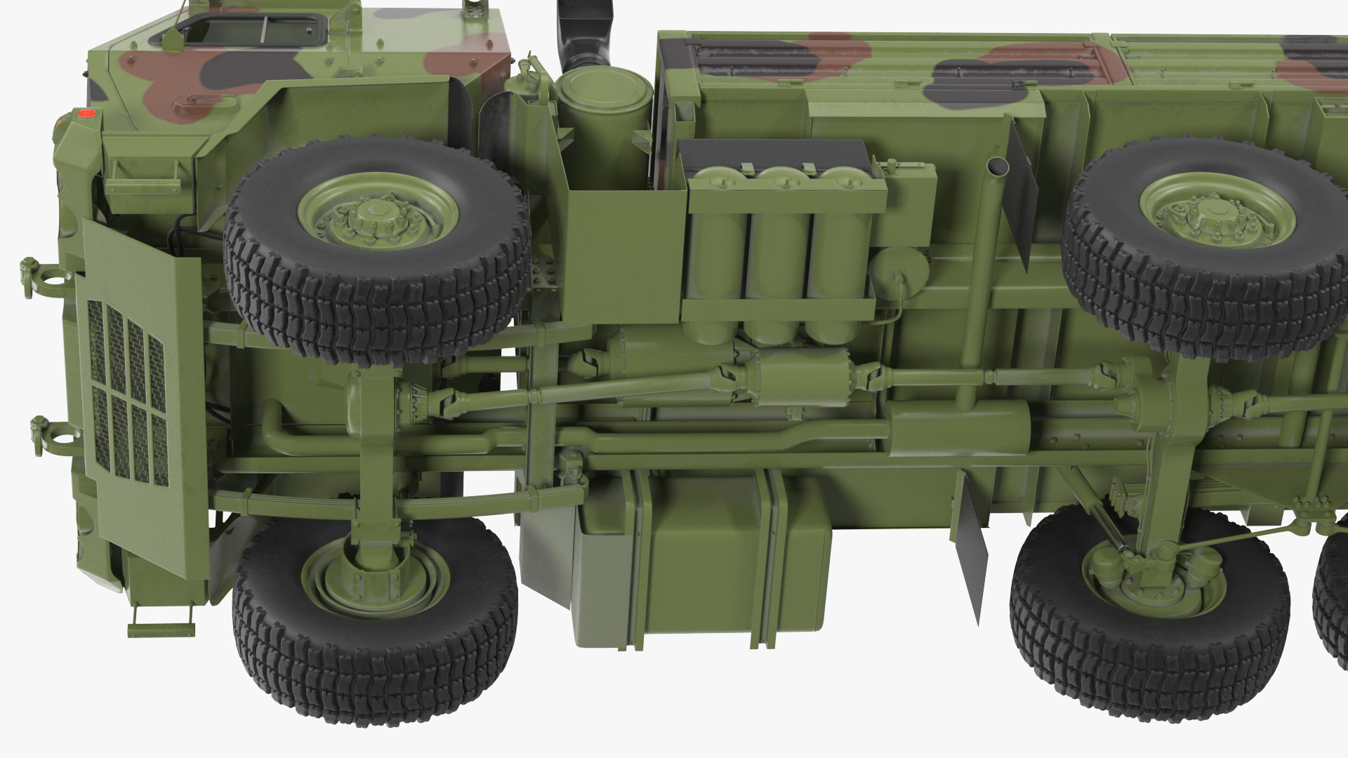 Oshkosh FMTV Camouflage Cargo Truck 6x6 with Drop Side Trailer M1092 Camouflage 3D model