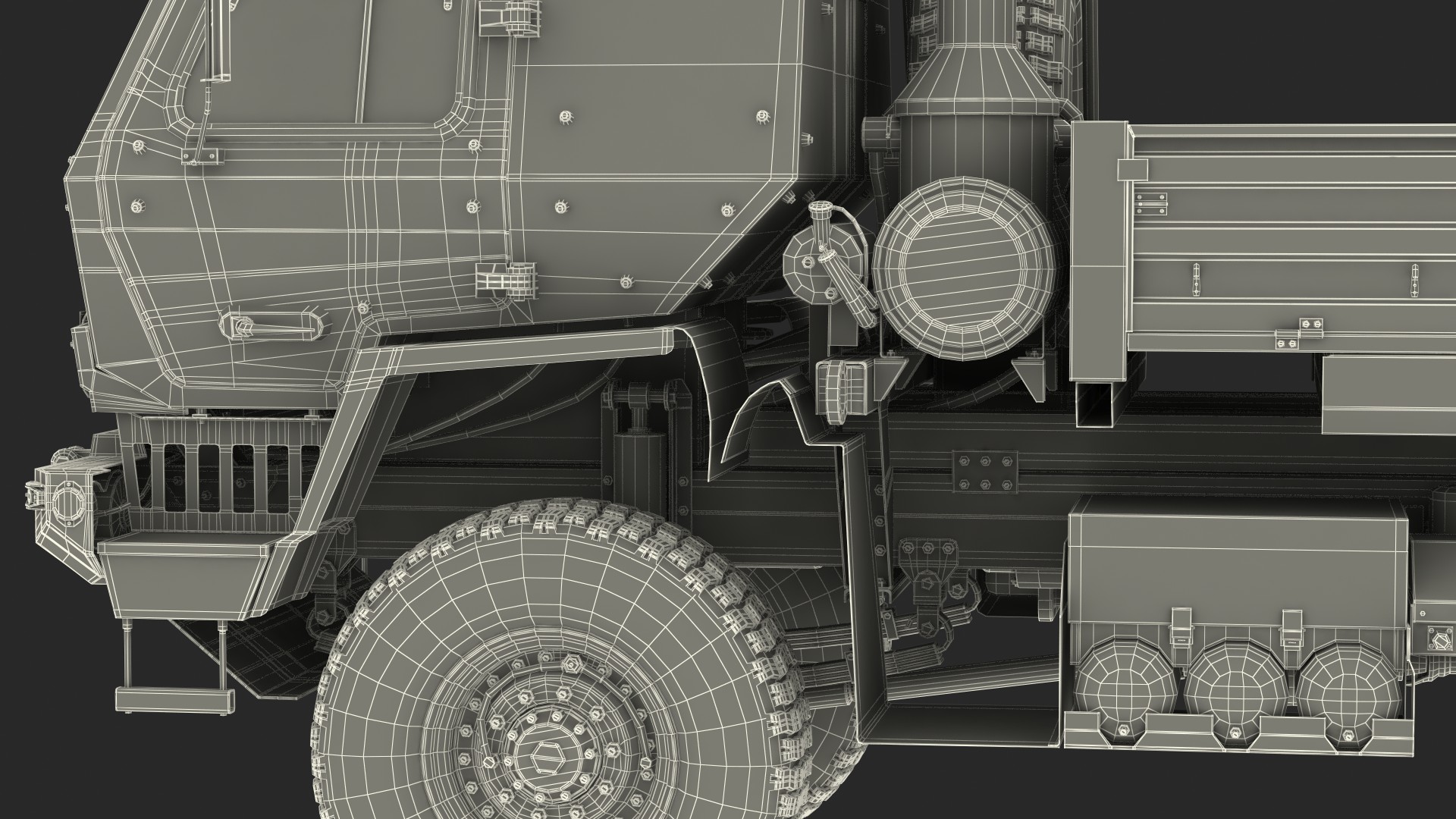 Oshkosh FMTV Camouflage Cargo Truck 6x6 with Drop Side Trailer M1092 Camouflage 3D model